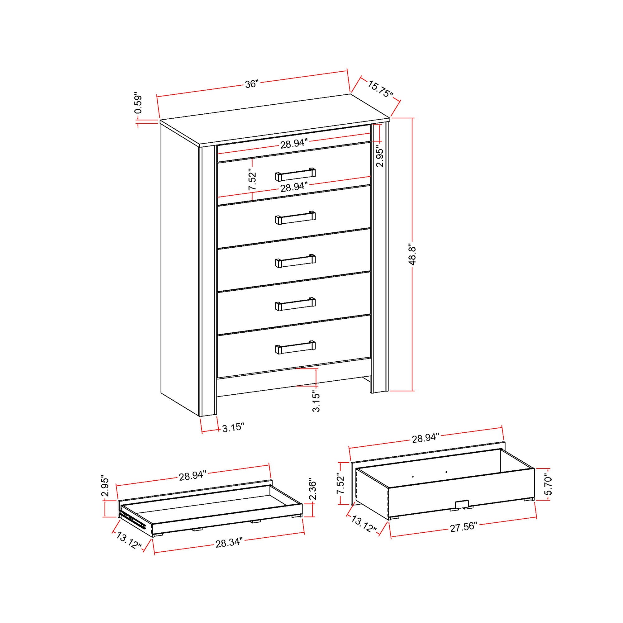 Lorenzo - 5 Piece Bedroom Set With Glittered Detailing