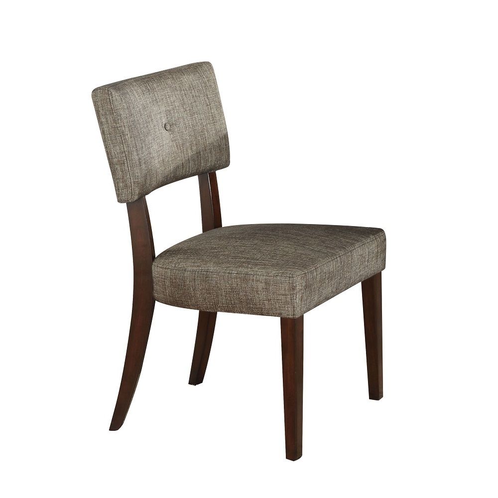 ACME Drake - Side Chair (Set of 2) - Gray Fabric & Espresso | Meri Furniture