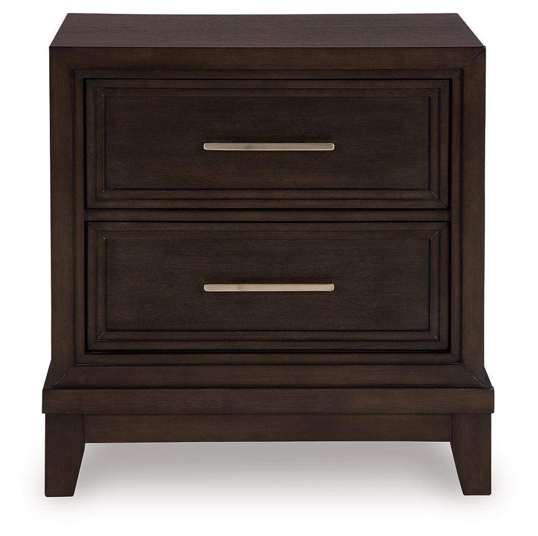 Signature Design by Ashley® Neymorton - Dark Grayish Brown - Two Drawer Night Stand | Meri Furniture