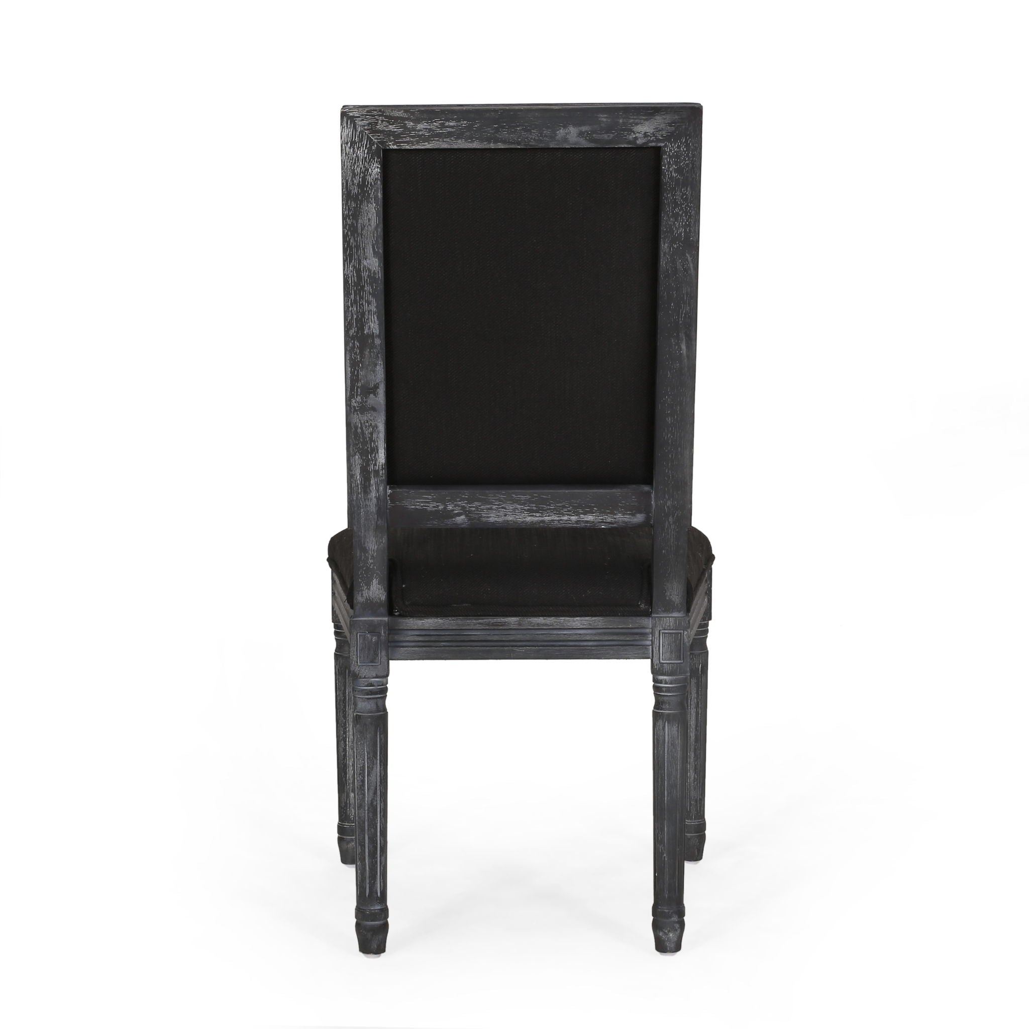 French Country Style Dining Chair With Upholstered Seating And Fluted Legs