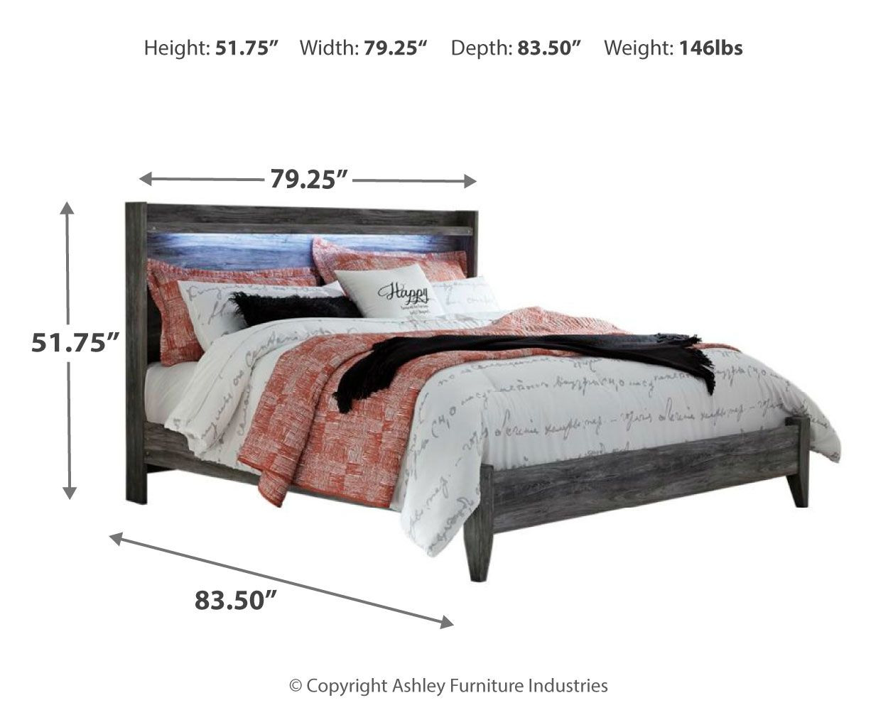 Signature Design by Ashley® Baystorm - LED Panel Bed | Meri Furniture
