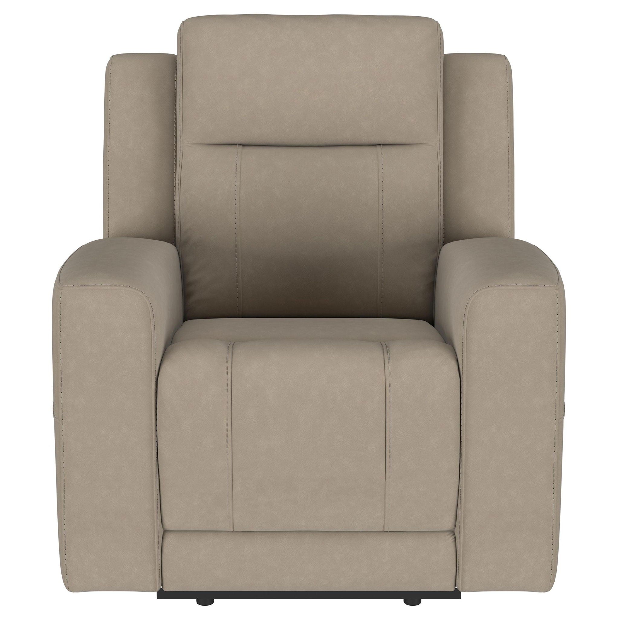 Brentwood 3-piece Upholstered Reclining Sofa Set Taupe