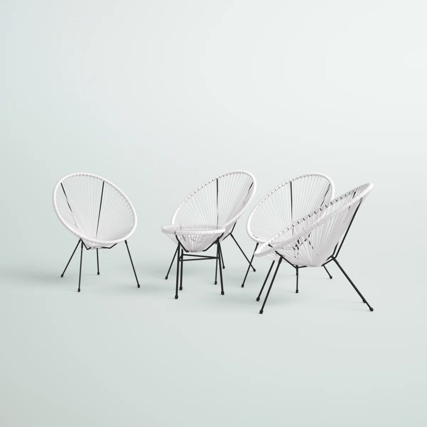 Outdoor Conversation Set With Ergonomic Lounge Chairs And Tempered Glass Table