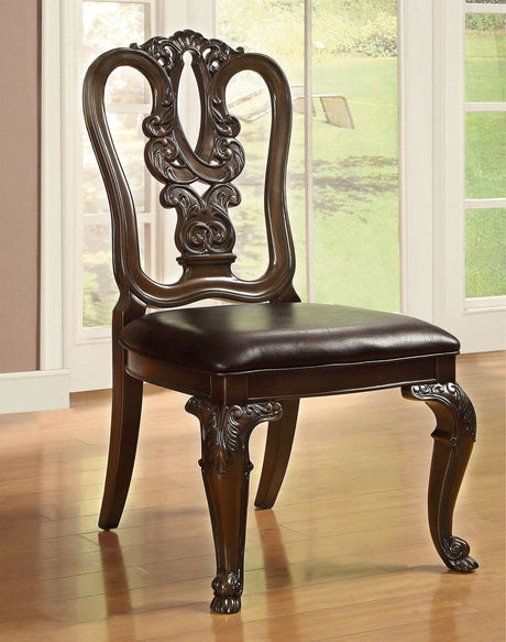 Furniture of America Bellagio - Round Dining Table - Brown Cherry | Meri Furniture