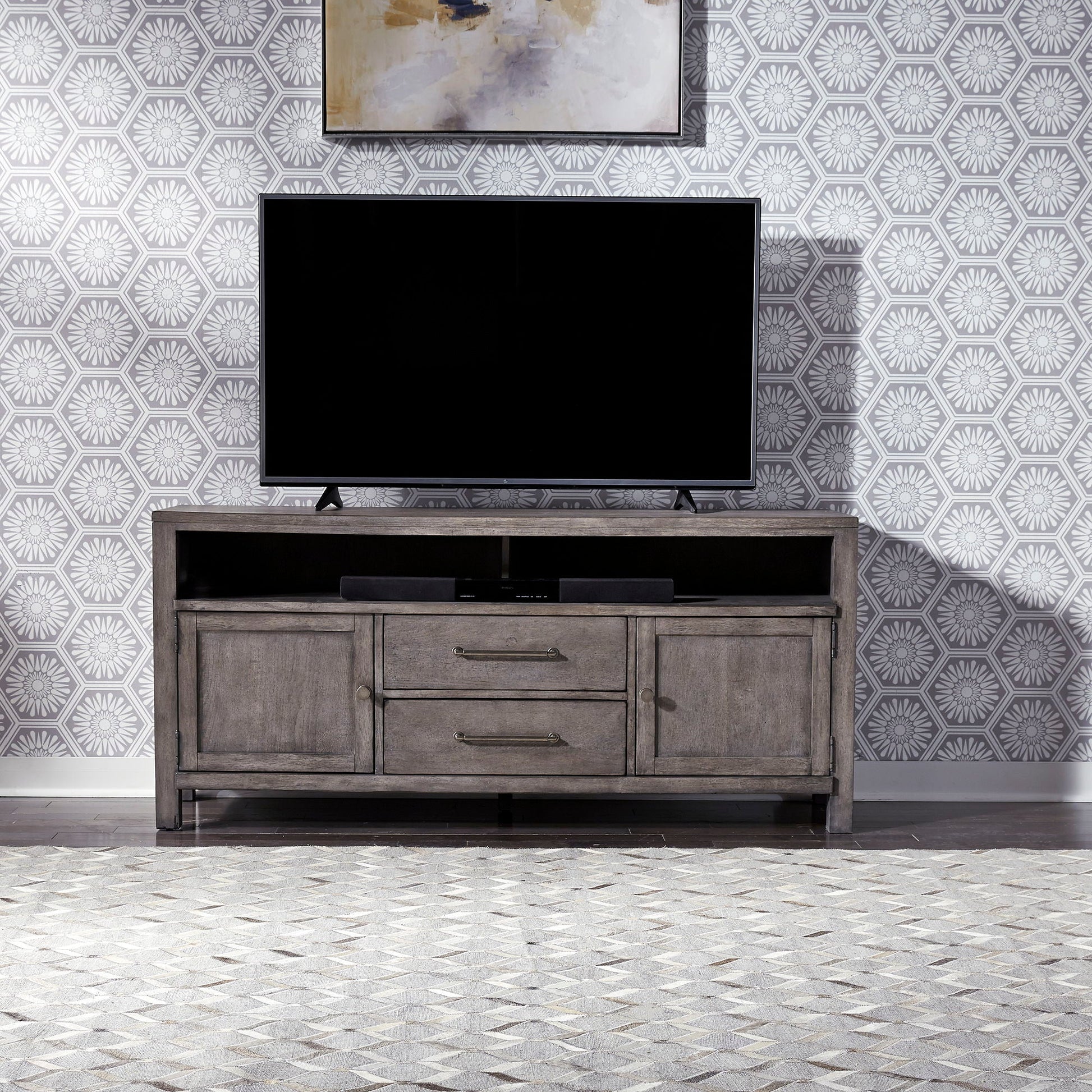 Liberty Furniture Modern Farmhouse - Entertainment Console - 66" | Meri Furniture