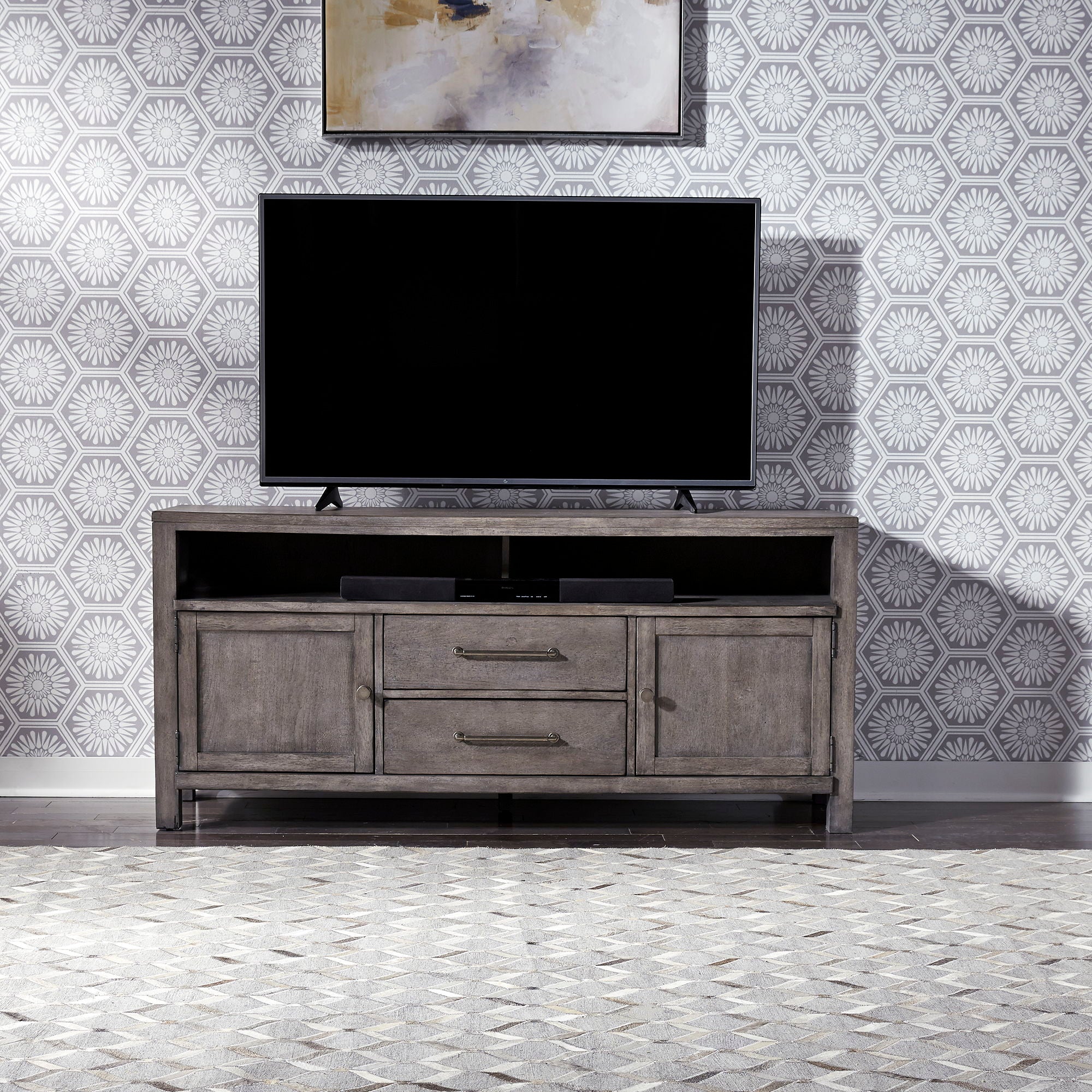 Liberty Furniture Modern Farmhouse - Entertainment Console - 66" | Meri Furniture