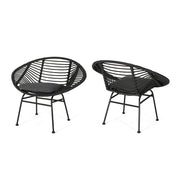 Cordella - Outdoor Woven Wicker Chairs With Cushions, (Set of 2)