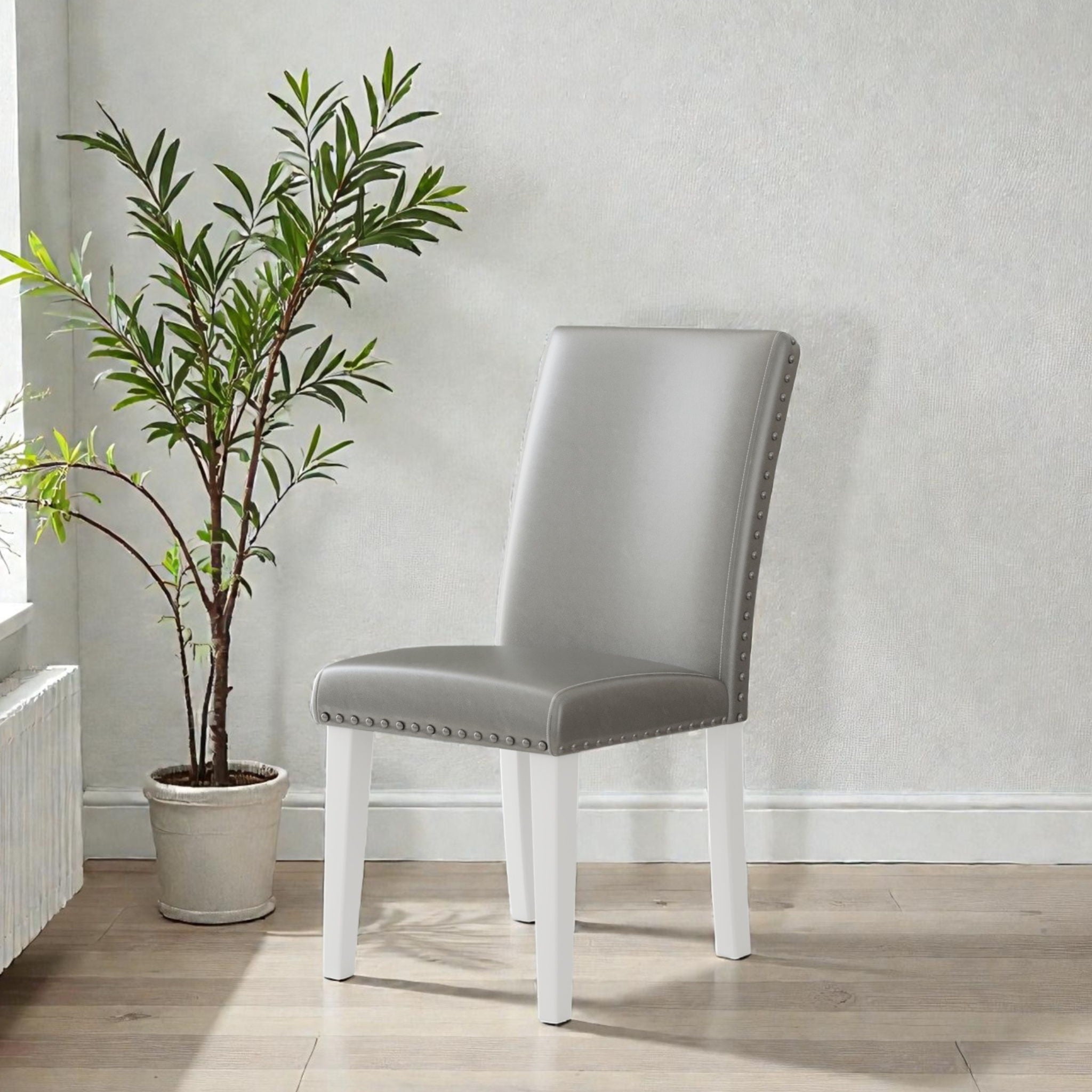 Upholstered Dining Chair With High Back Design (Set of 2)