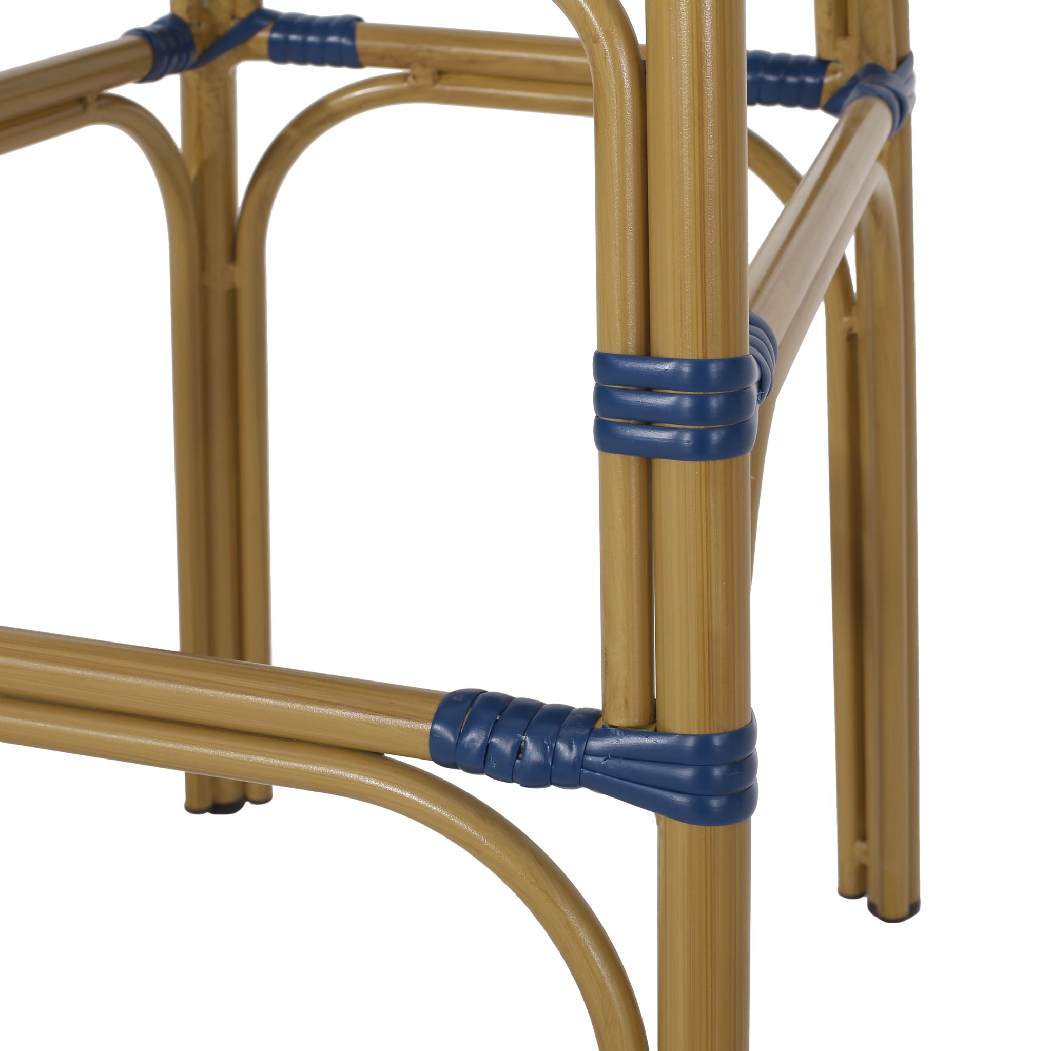 Outdoor Wicker And Aluminum French Barstools (Set of 2)