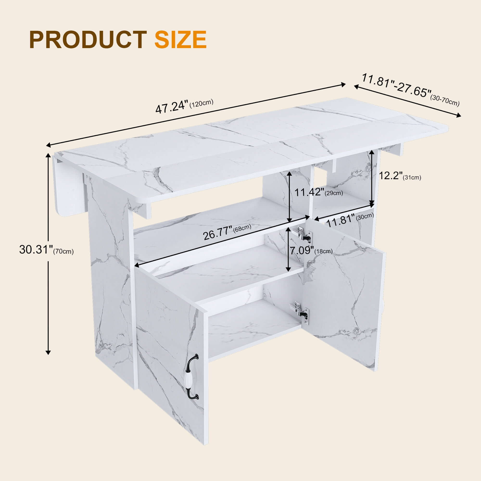 Multi Functional Folding Table With Storage Shelves And Wheels