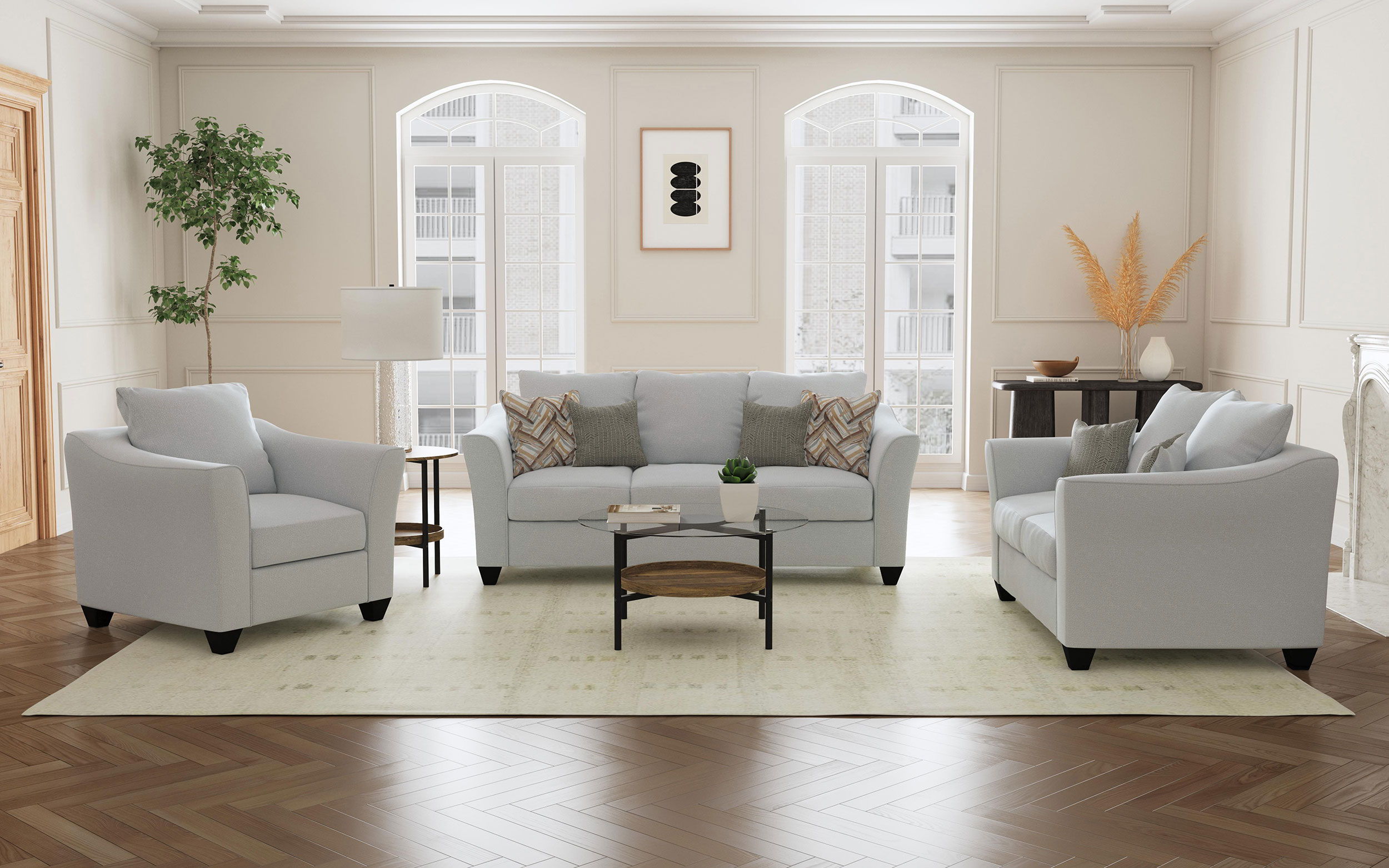 Coaster Fine Furniture Salizar - Upholstered Flared Arm Sofa Set | Meri Furniture