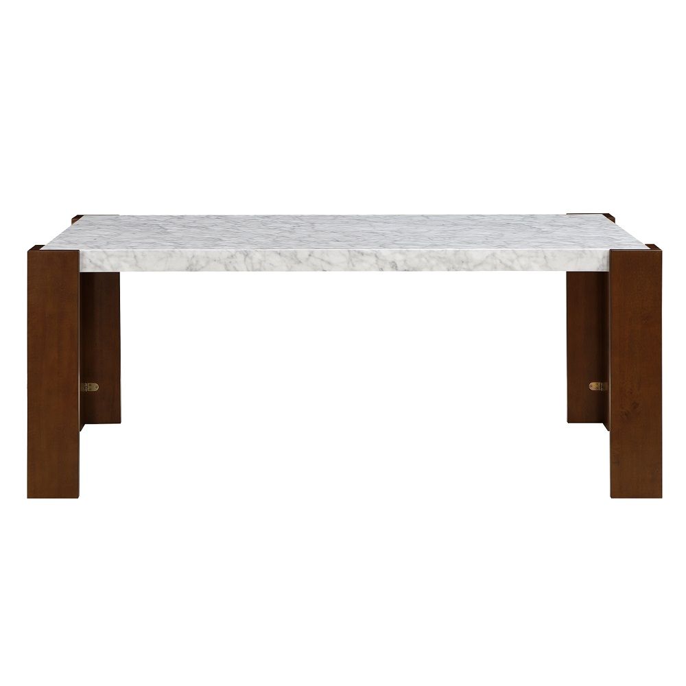 ACME Hettie - Dining Table With Engineering Stone Top - Brown | Meri Furniture