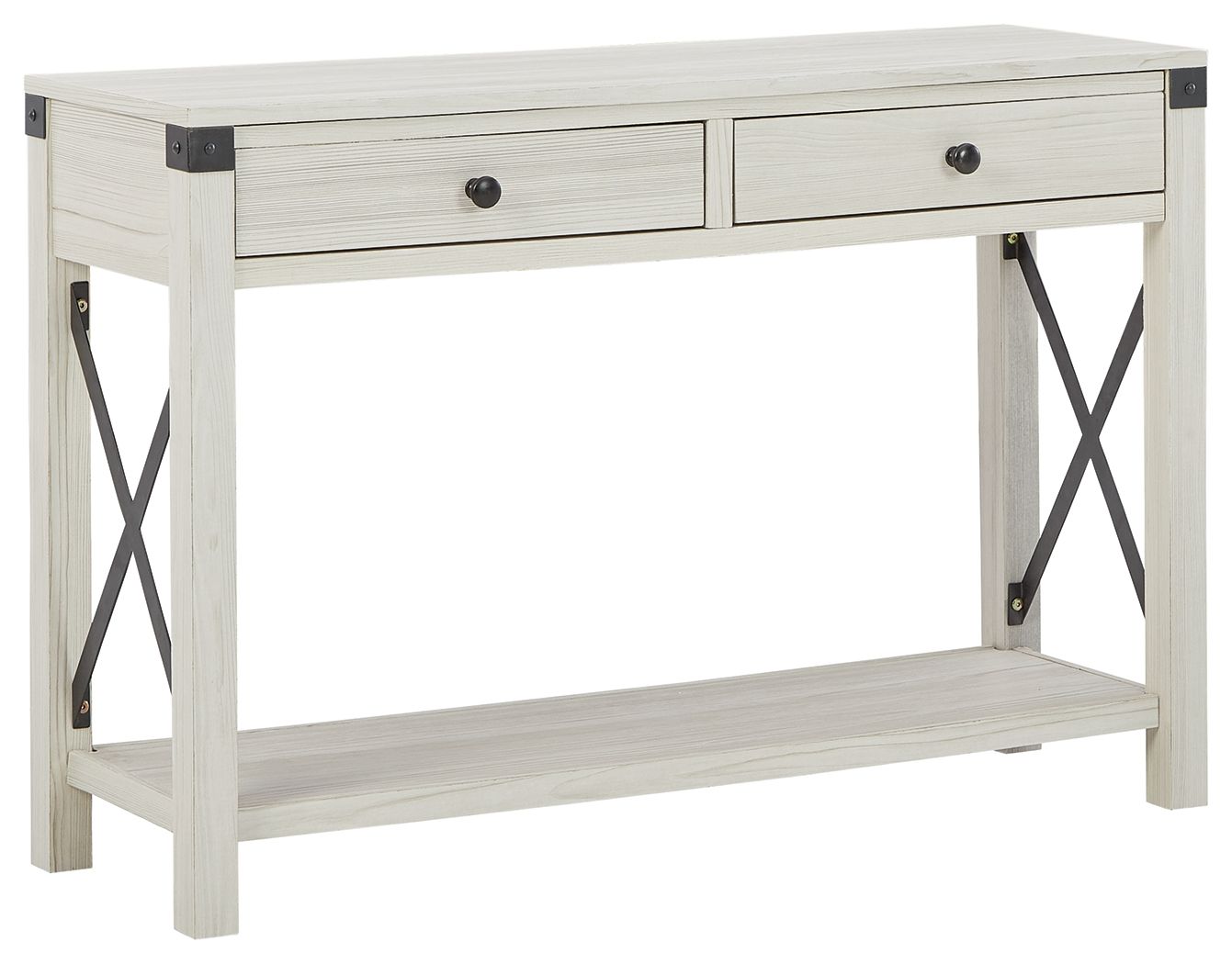 Signature Design by Ashley® Bayflynn - Whitewash - Console Sofa Table With 2 Drawers | Meri Furniture