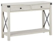 Signature Design by Ashley® Bayflynn - Whitewash - Console Sofa Table With 2 Drawers | Meri Furniture