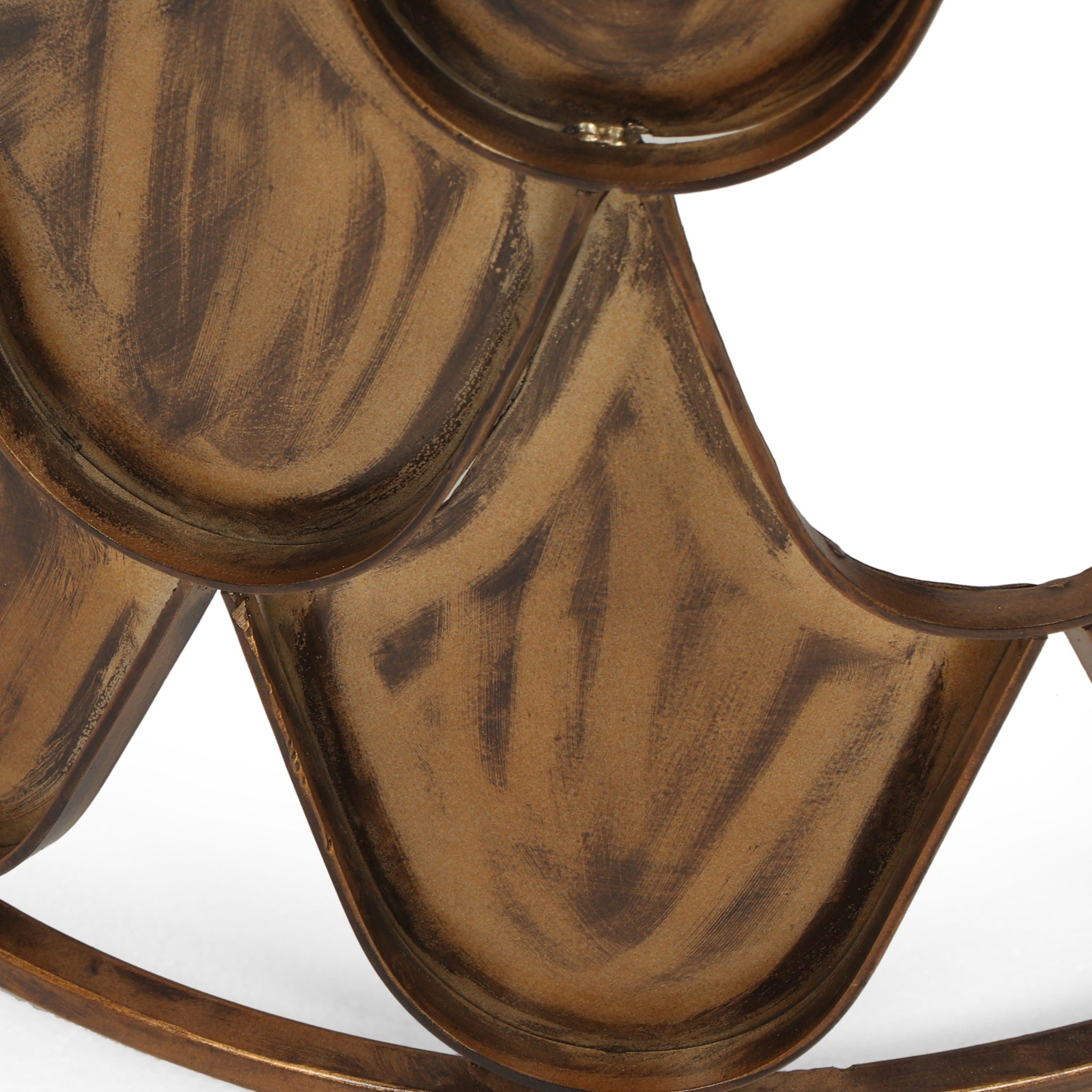 Boho Glam Pino Side Table With Fish Scale Design Tempered Glass Top - Brown