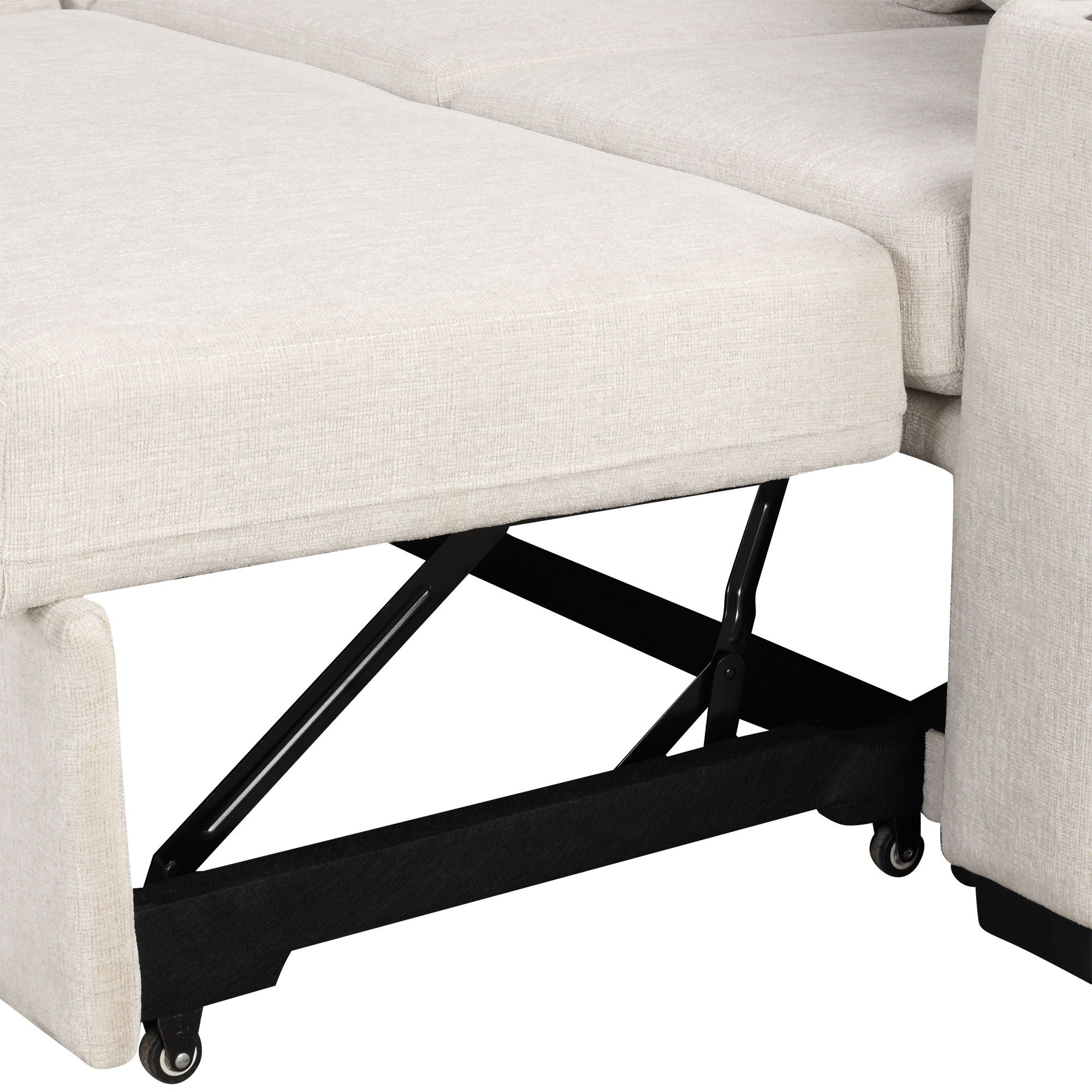 Single Pull Out Sofa Bed With USB Ports And Cup Holders