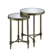 Aditya - Nesting Table - Mirrored & Antique Brass