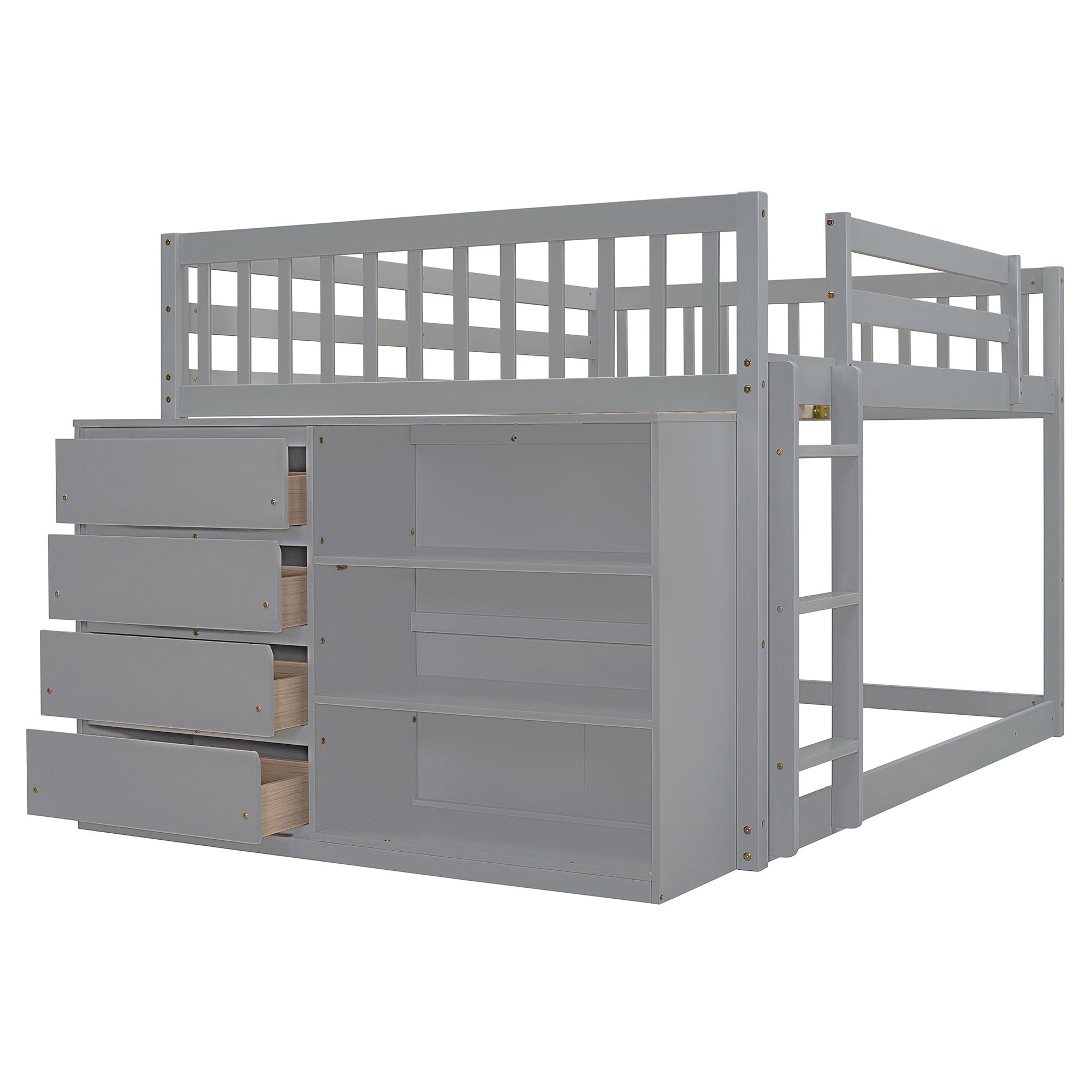 Bunk Bed With 4 Drawers And 3 Shelves