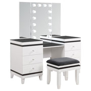 Coaster Fine Furniture Talei - 6-Drawer Vanity Set With Lighting - Black And White | Meri Furniture