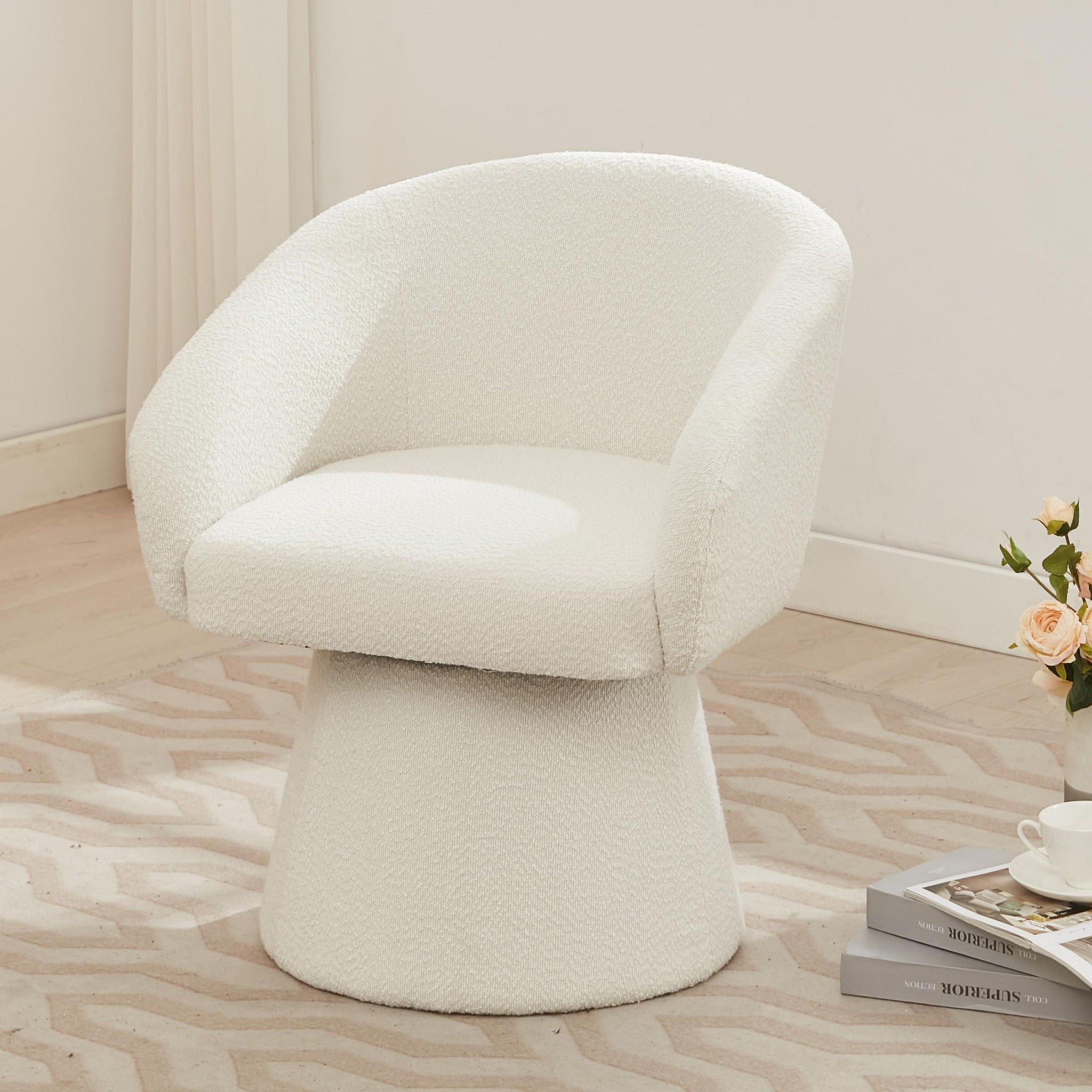 Modern Swivel Accent Chair With Ergonomic Barrel Design