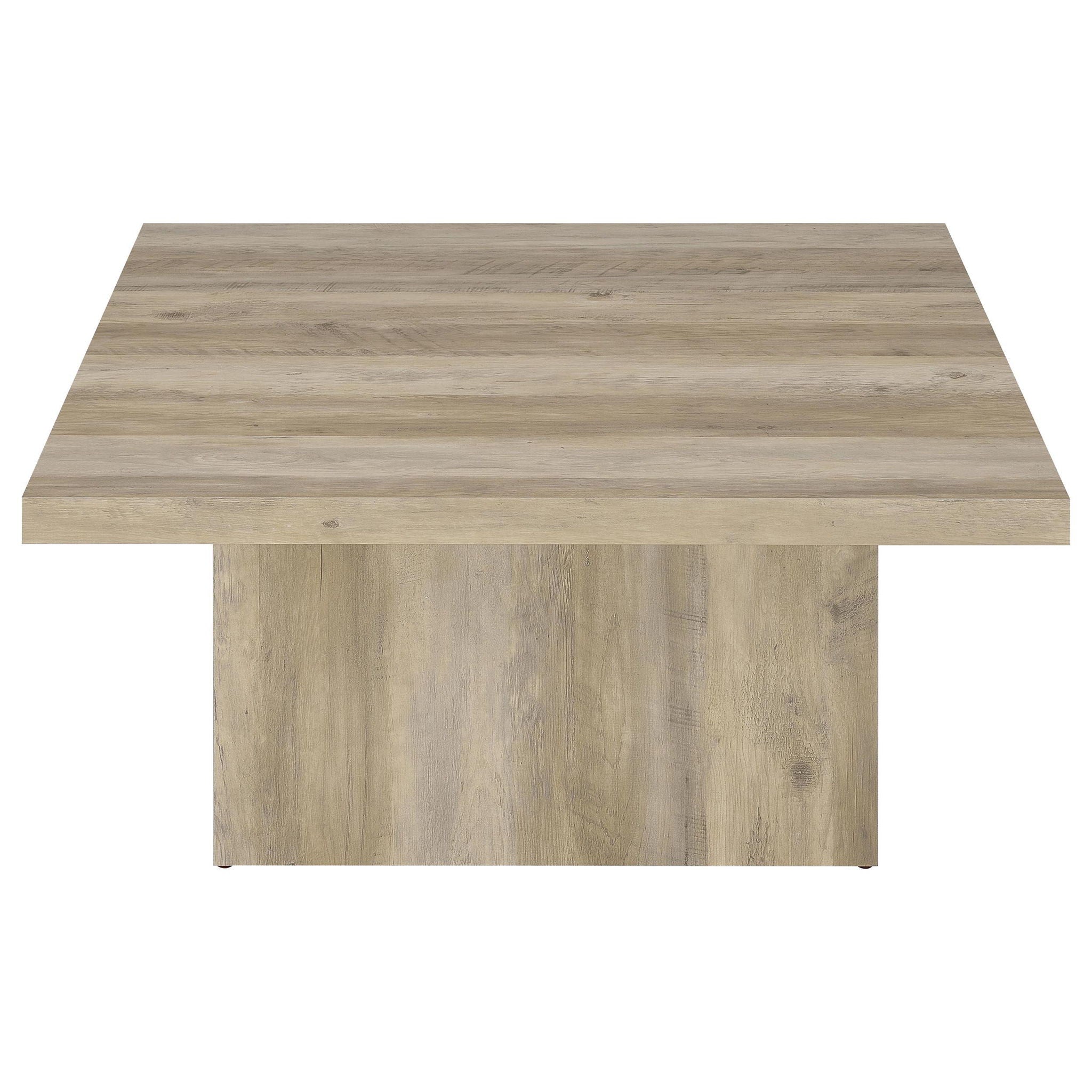 Devar 2-piece Square Coffee End Table Set Distressed Pine