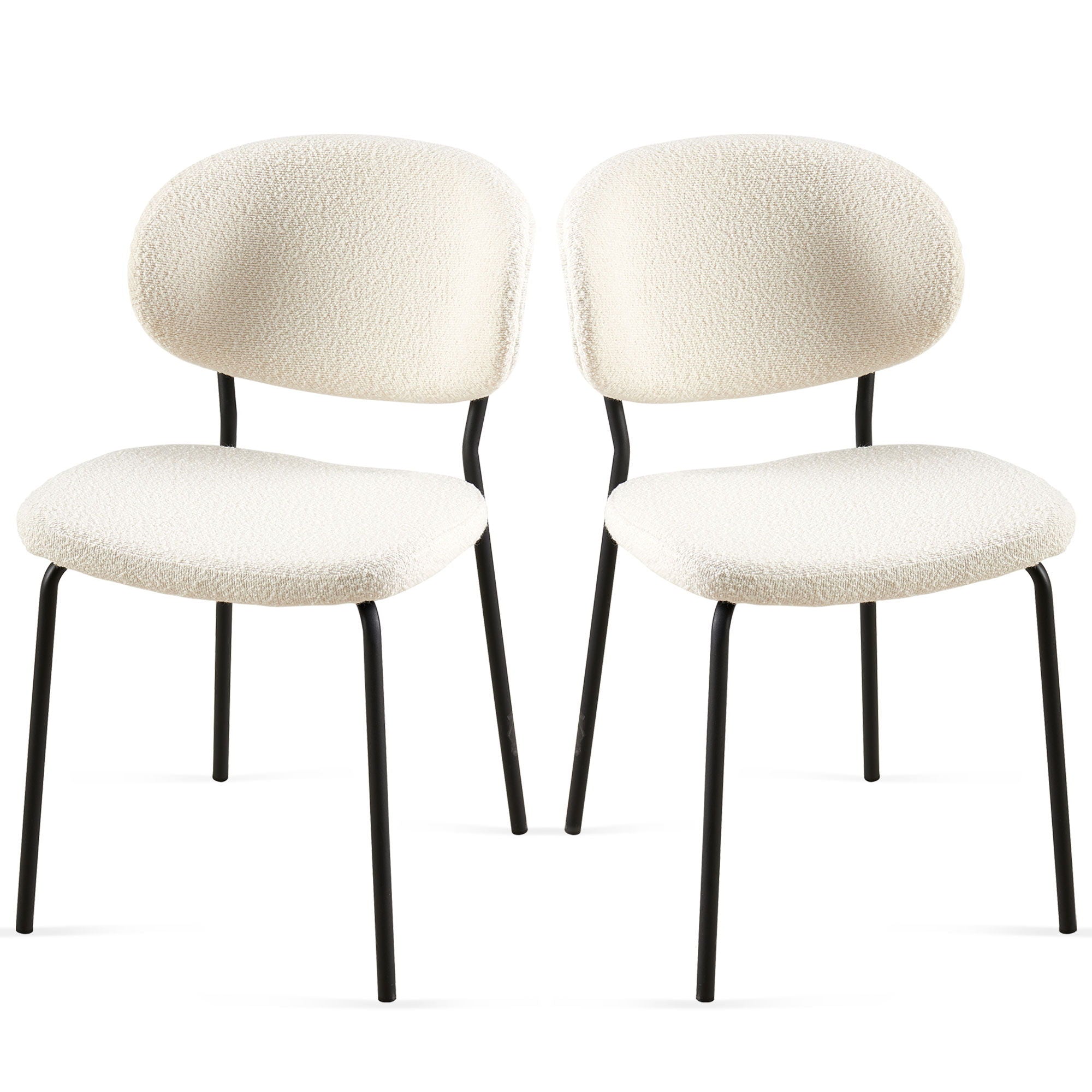 Boucle Dining Chairs, Dining Chairs With Metal Legs For Dining Room, Kitchen, Living Room