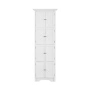 Tall Storage Cabinet With Doors And 4 Shelves For Living Room, Kitchen, Office, Bedroom, Bathroom, Modern