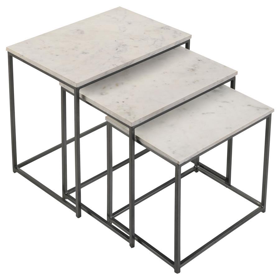 Medora - Marble Top Nesting Table Set