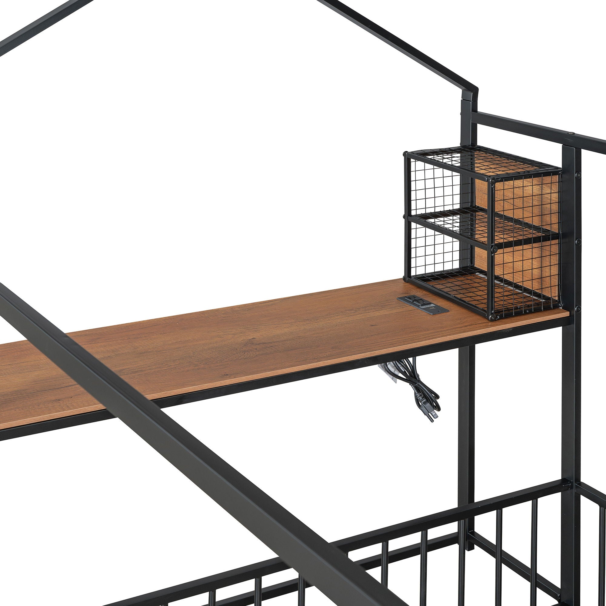 House Frame With Desk, Shelves, Power Outlets And USB Ports