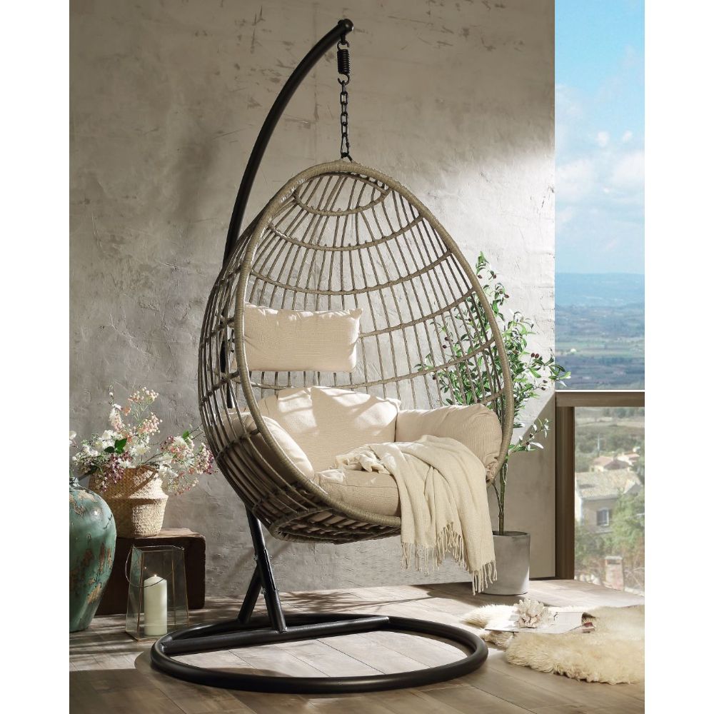 ACME Vasant - Patio Swing Chair - Beige | Meri Furniture