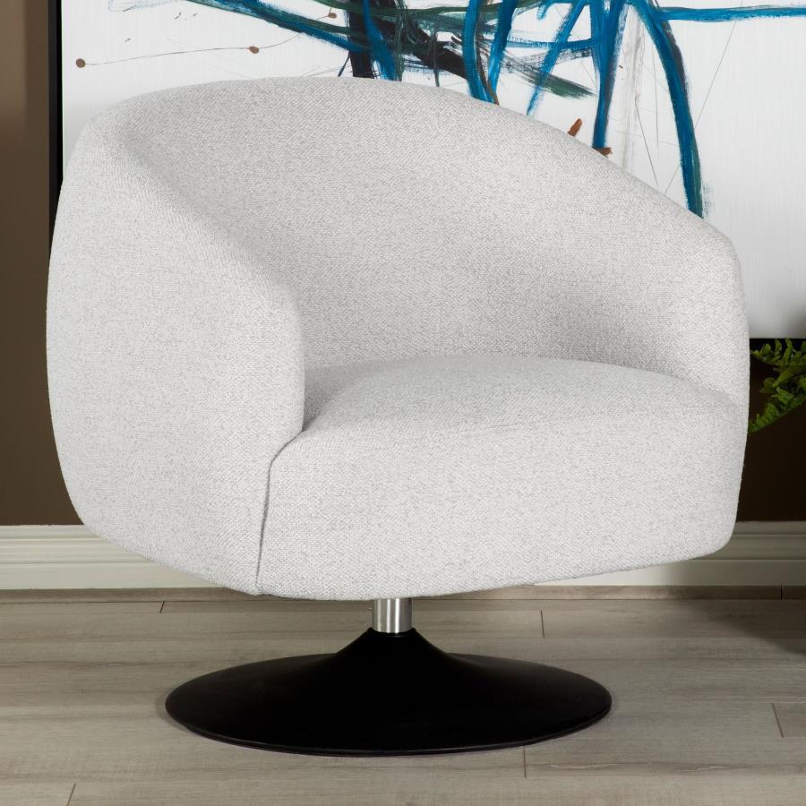 Coaster Fine Furniture Dave - Upholstered Barrel Back Swivel Club Chair - Beige | Meri Furniture