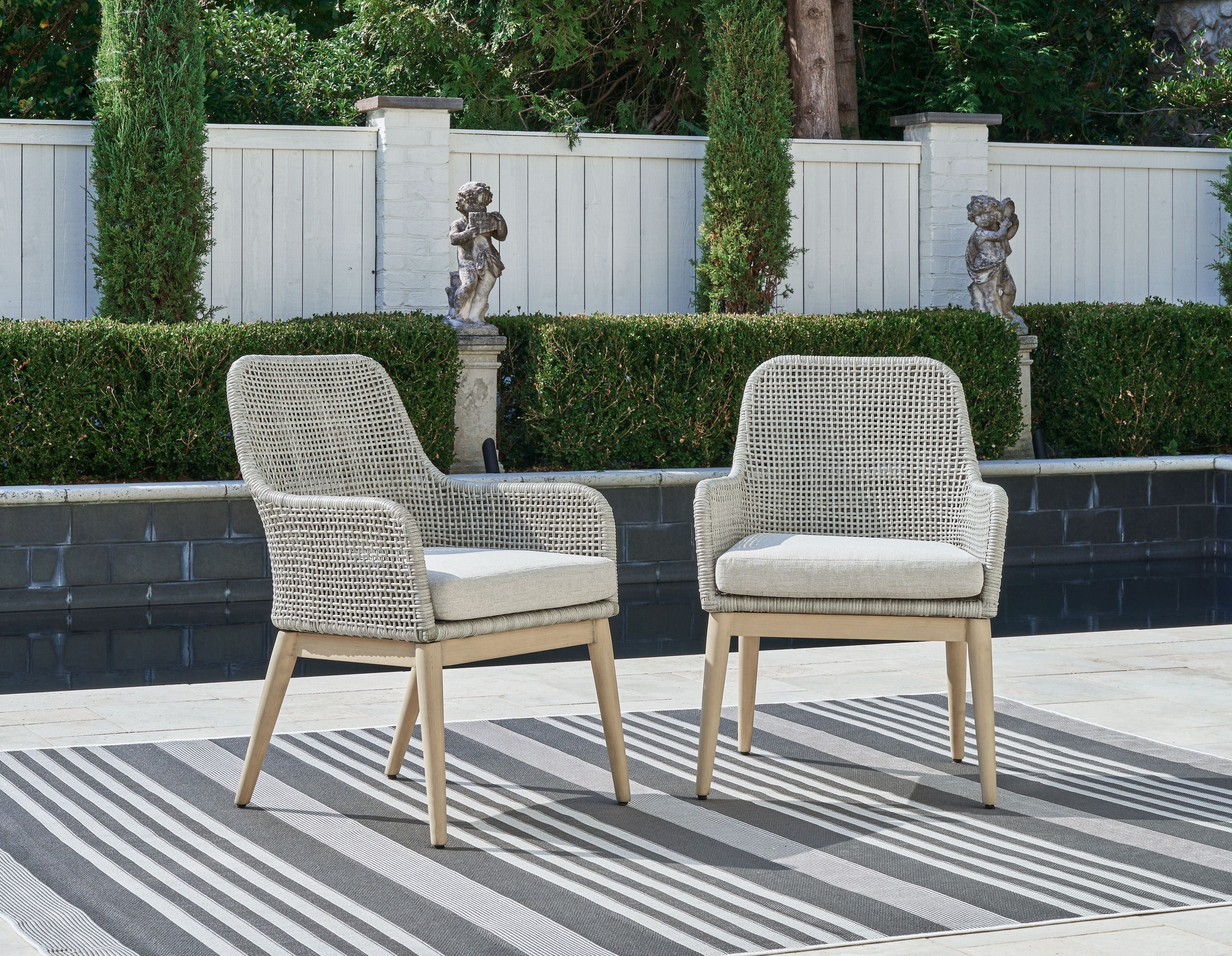 Signature Design by Ashley® Seton Creek - Gray - Arm Chair With Cushion (Set of 2) | Meri Furniture