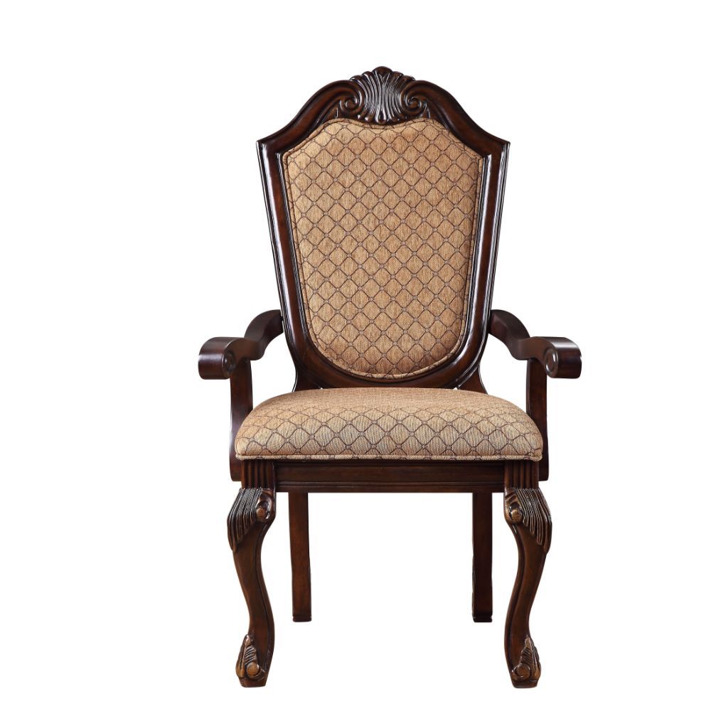 ACME Chateau De Ville - Chair (2 Piece) - Fabric & Espresso | Meri Furniture
