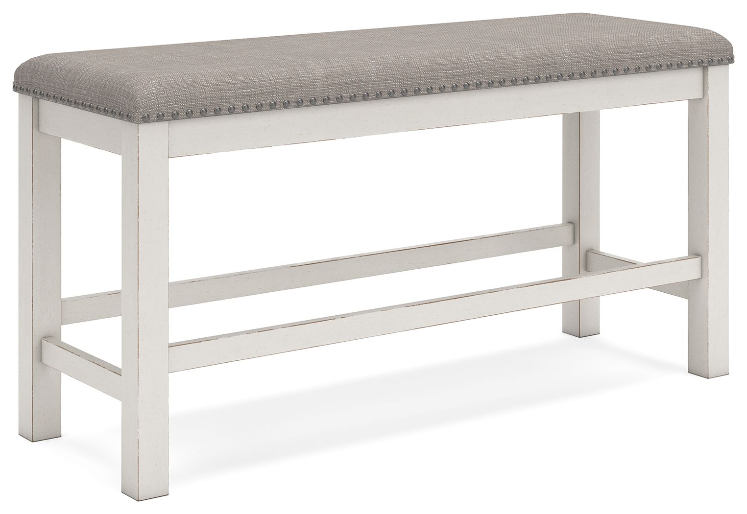 Signature Design by Ashley® Robbinsdale - Antique White - Dbl Counter Height Upholstered Dining Bench | Meri Furniture