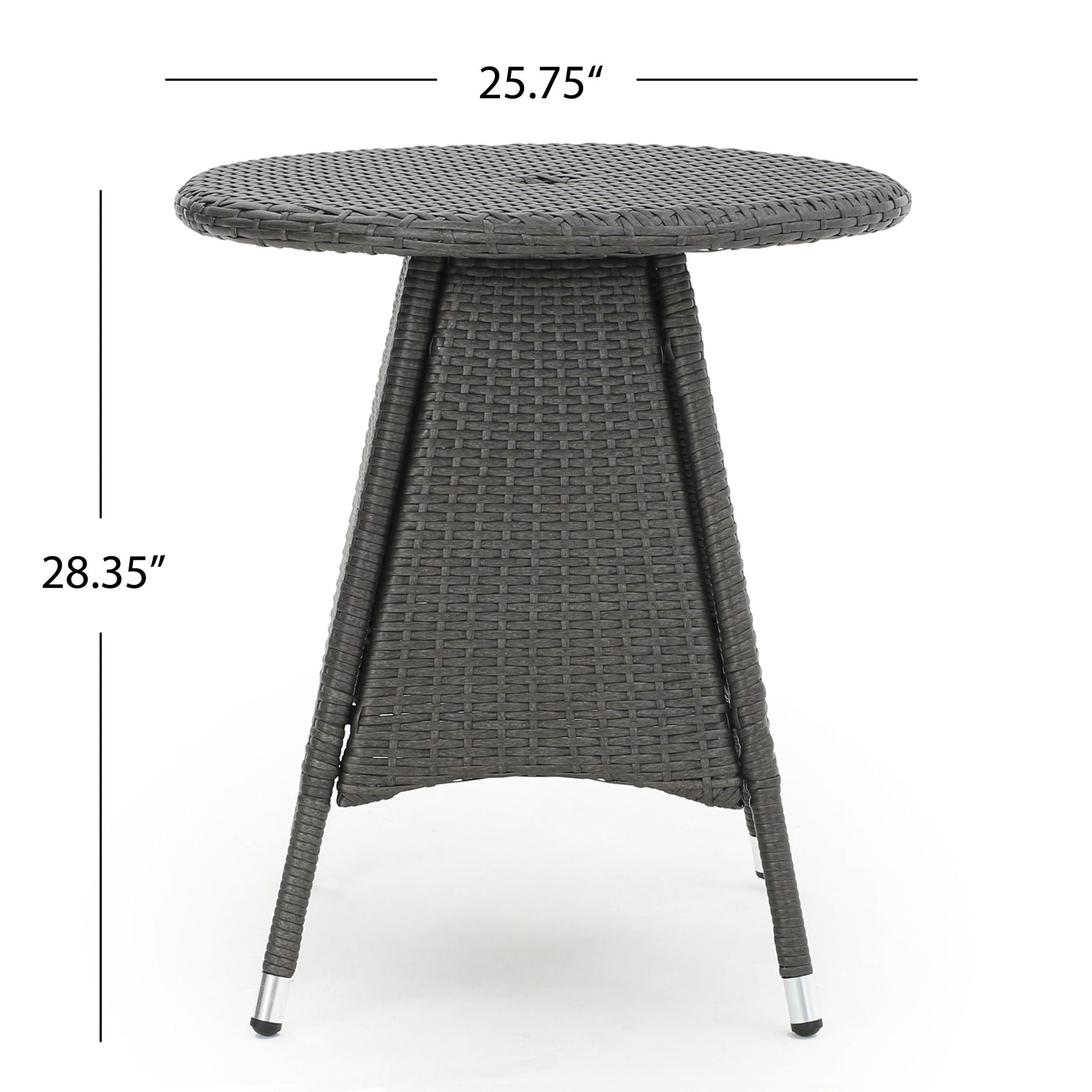 Outdoor Rattan Bistrotable With Surface Round - Gray
