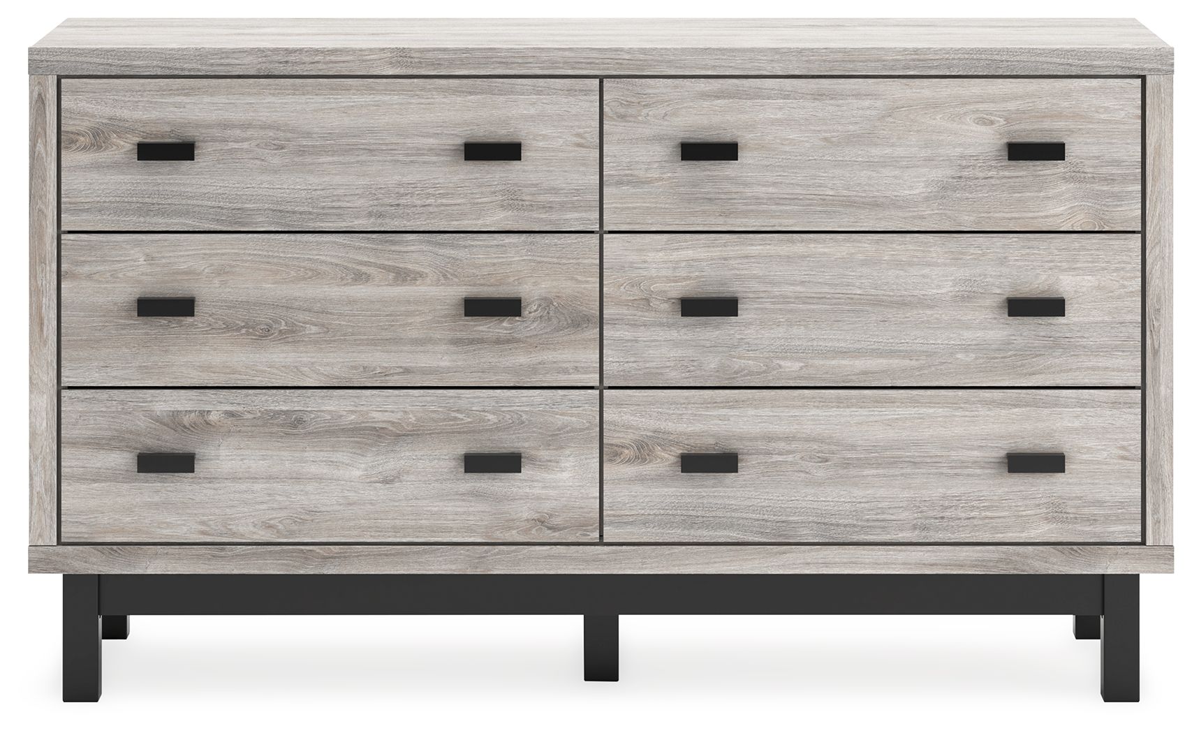 Vessalli - Six Drawer Dresser - Black / Gray