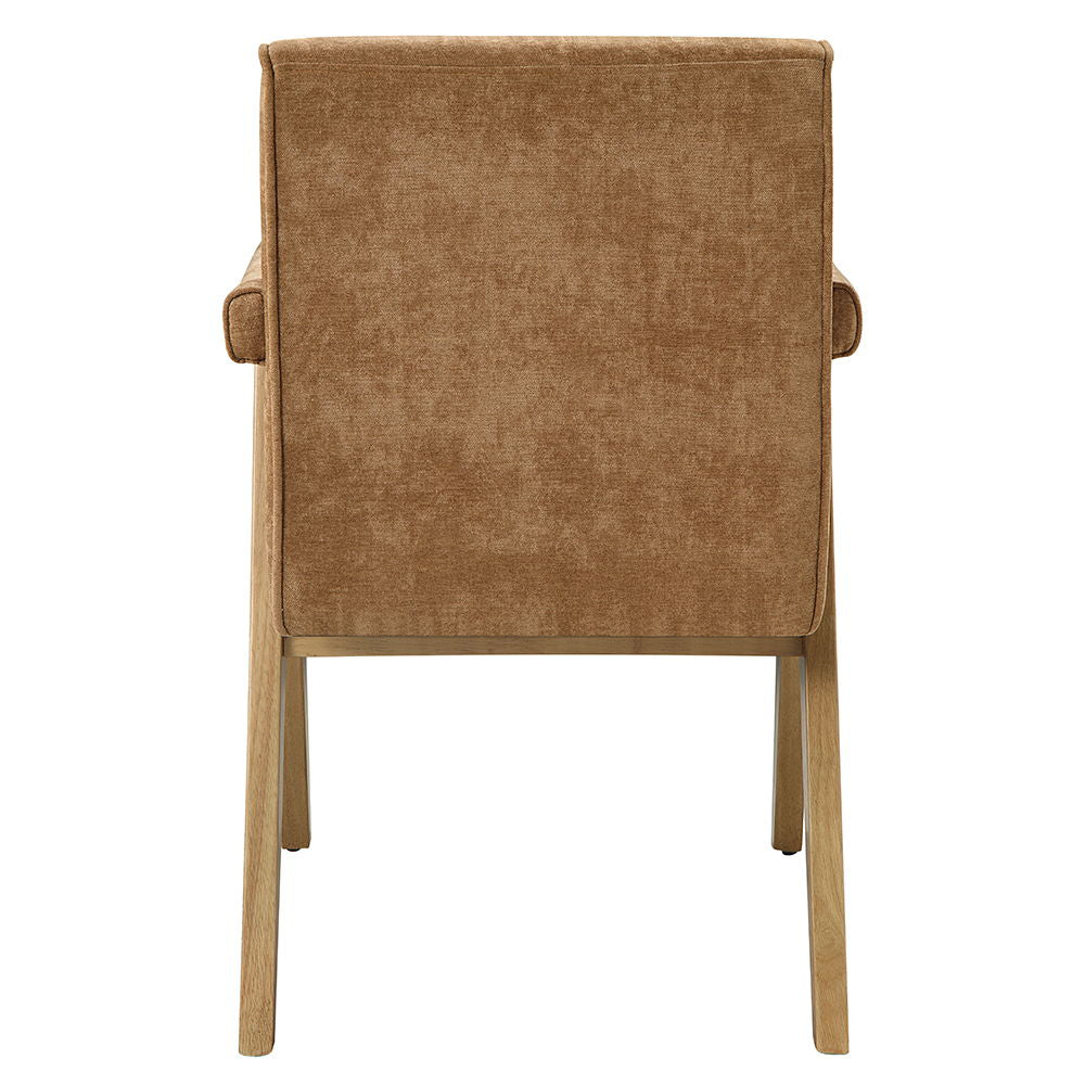 Zoey - Arm Chair Set of 2) - Chocolate Chenille & Oak