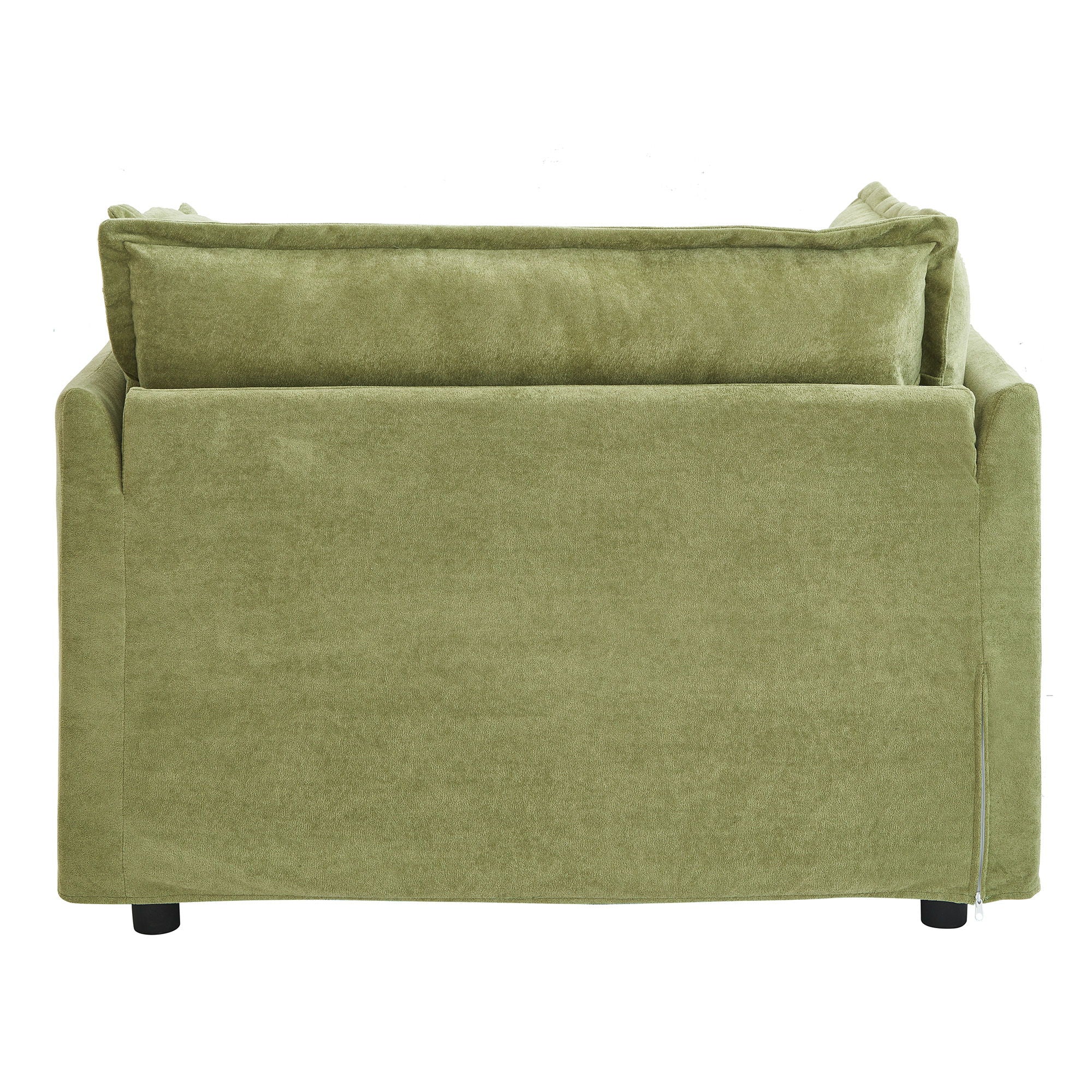 Modern Cozy Upholstered Armchair Sofa With Movable Ottoman