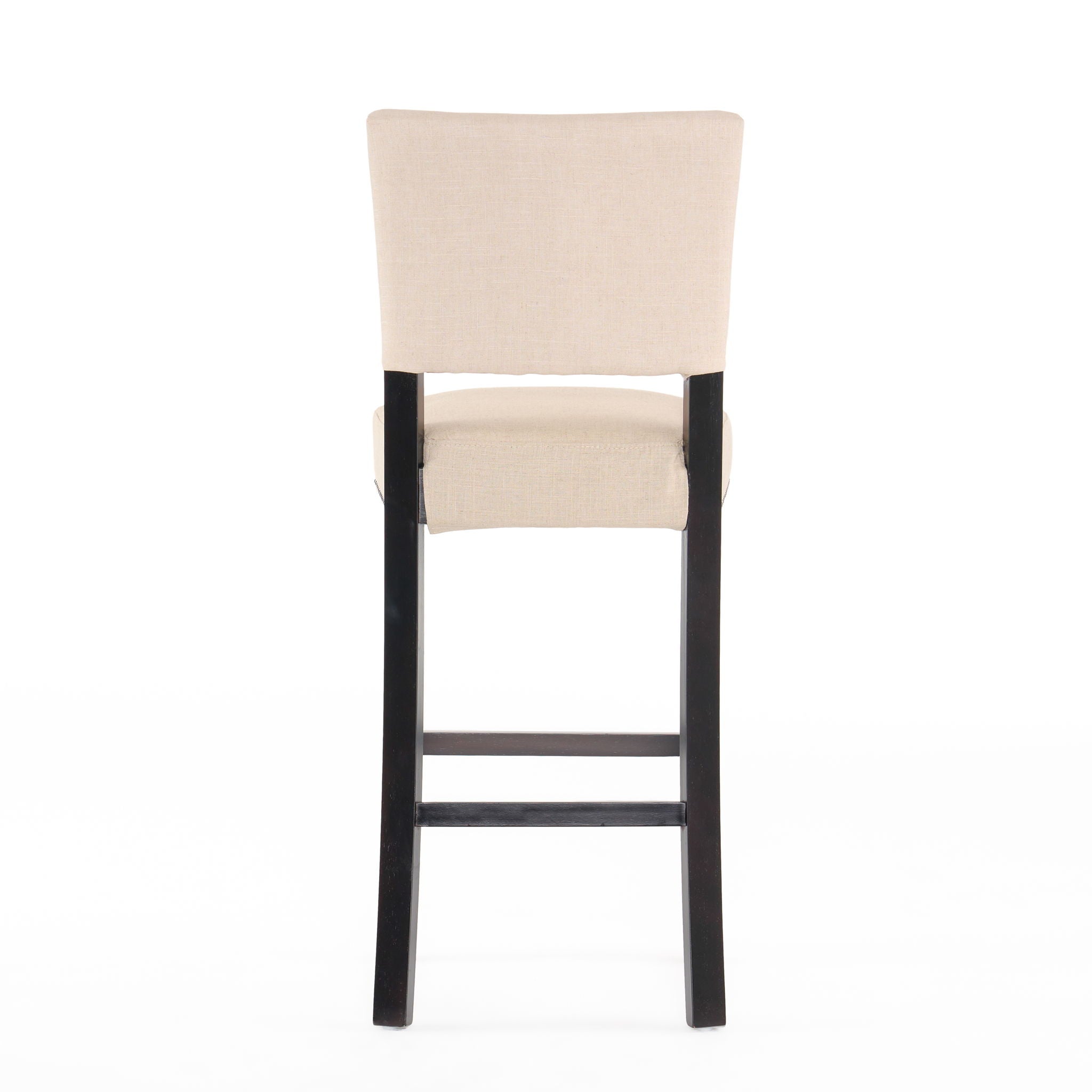 Barstools With Rivet Decoration (Set of 2), Wood Frame, Bar Chairs For Kitchen Island - Beige