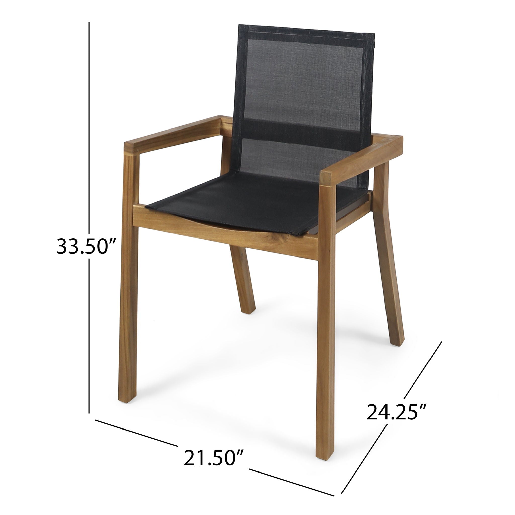 Belfast - Dining Chair With Acacia Wood Frame And Mesh Seating (Set of 2)