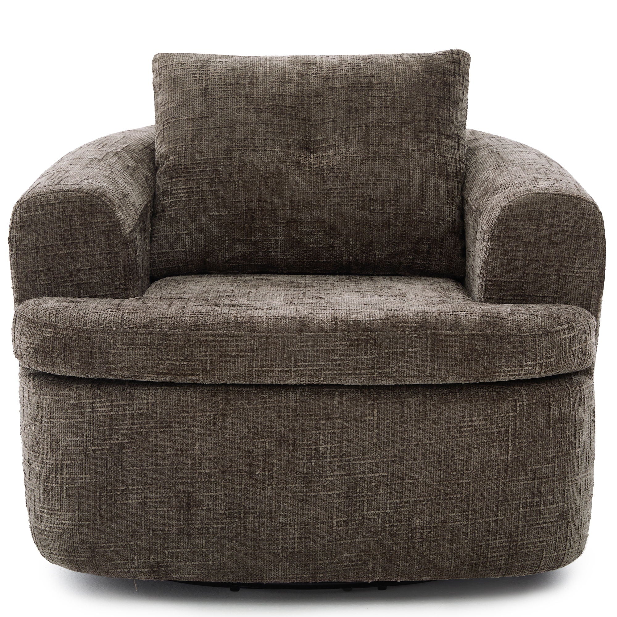Modern Swivel Barrel Chair With Dual-Layer Cushion