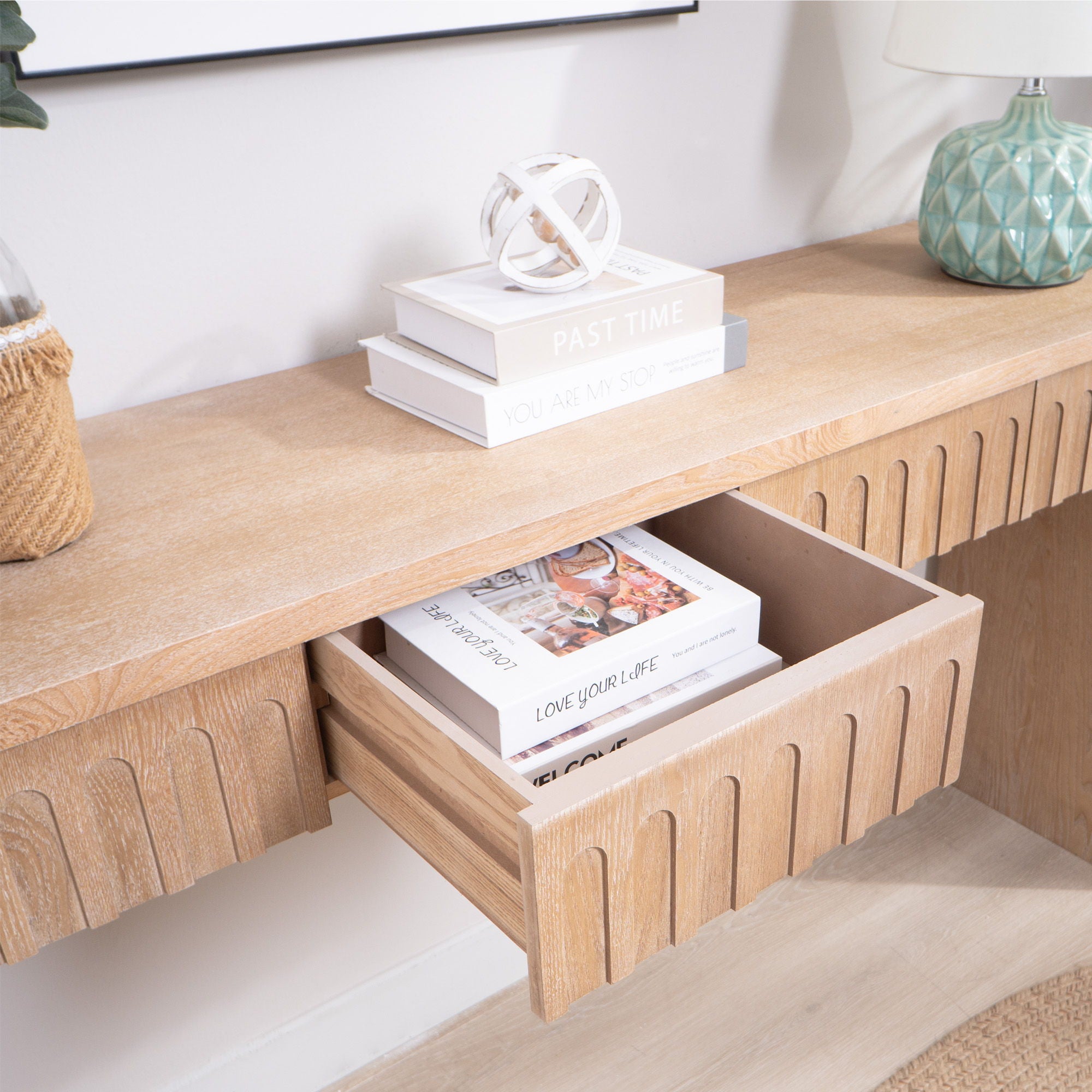 Modern Console Table With 4 Drawers, Entryway Table