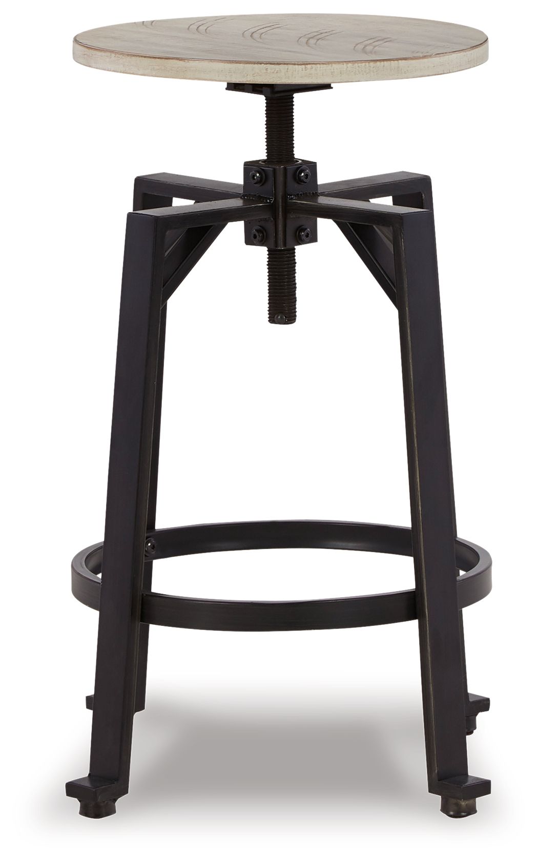 Signature Design by Ashley® Karisslyn - Whitewash / Black - Swivel Stool (Set of 2) | Meri Furniture