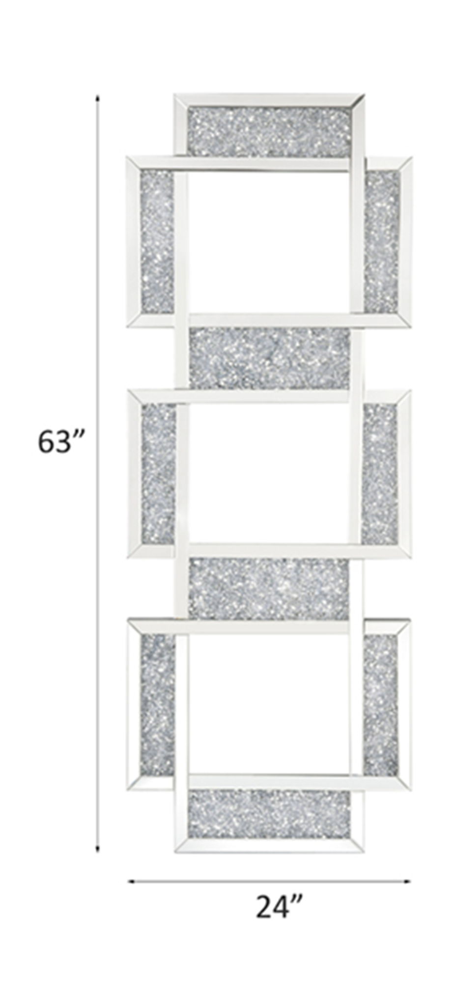 Noralie - 63" Accent Mirror - Mirrored & Faux Diamonds