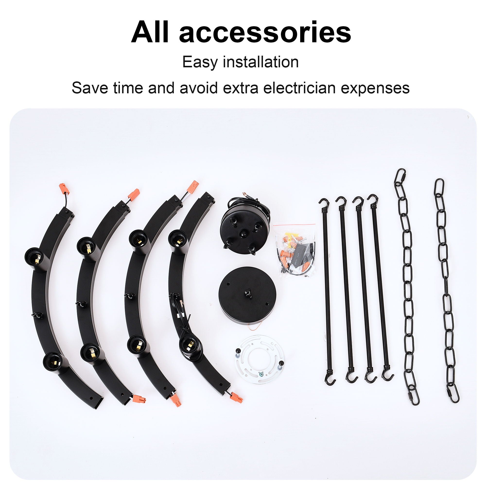 6 Light (No Bulbs) Wagon Wheel Chandelier Farmhouse Modern Small Round Chandelier For Living Room Kitchen Island Foyer Hallway Entryway Bedroom Dining Room Light Fixture Ceiling Hanging - Matte Black