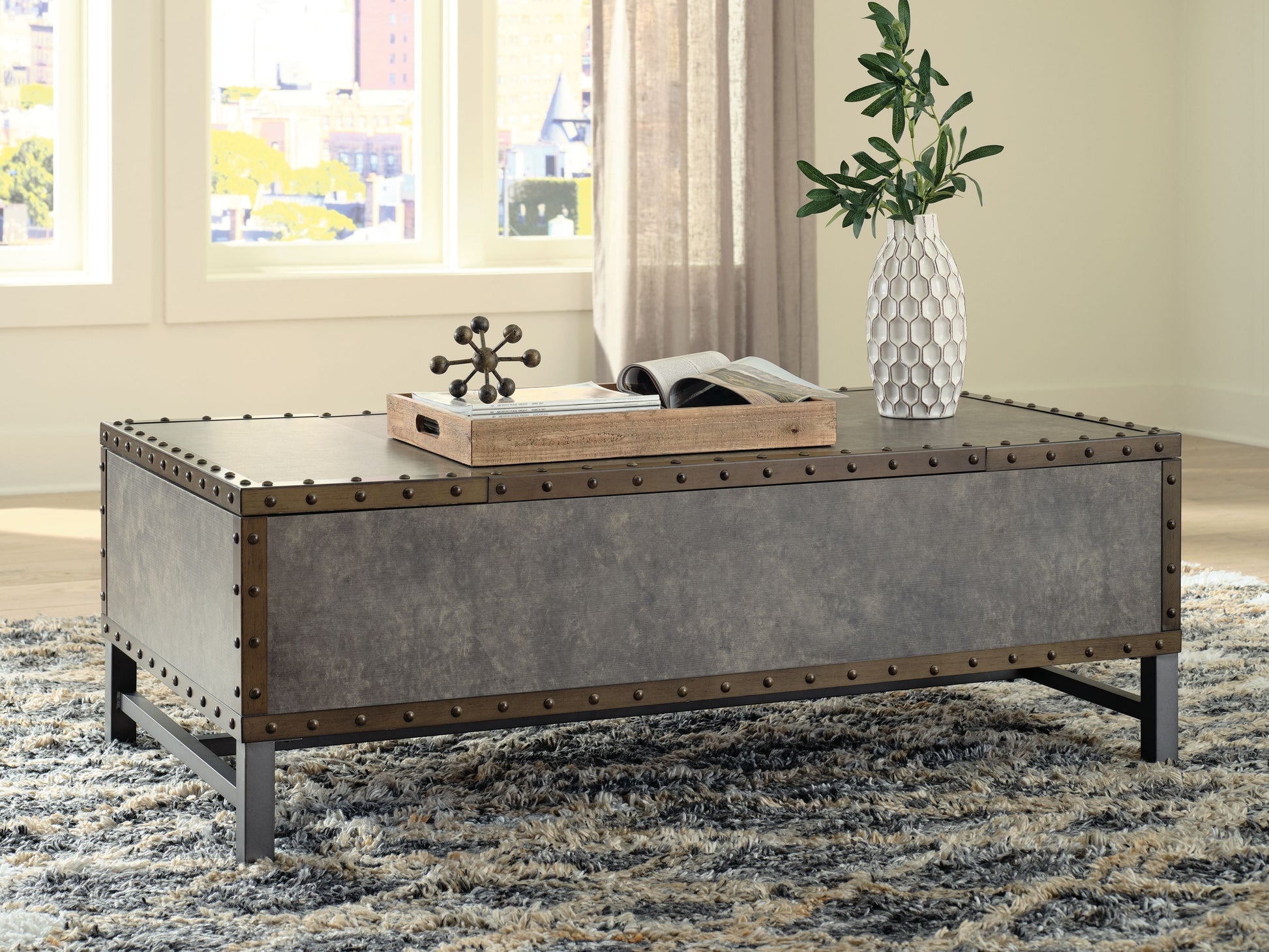 Signature Design by Ashley® Derrylin - Brown - Lift Top Cocktail Table | Meri Furniture