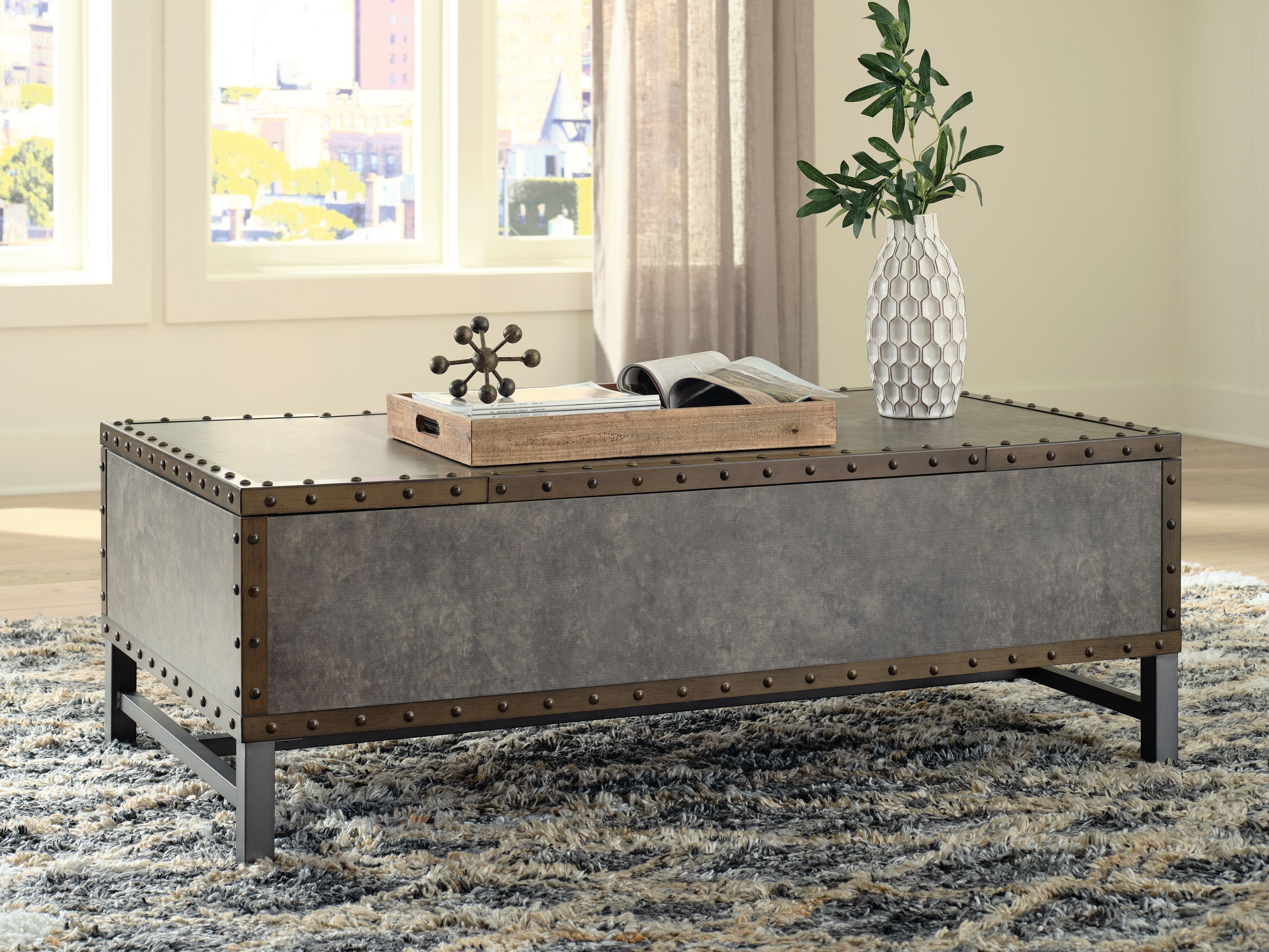 Signature Design by Ashley® Derrylin - Brown - Lift Top Cocktail Table | Meri Furniture