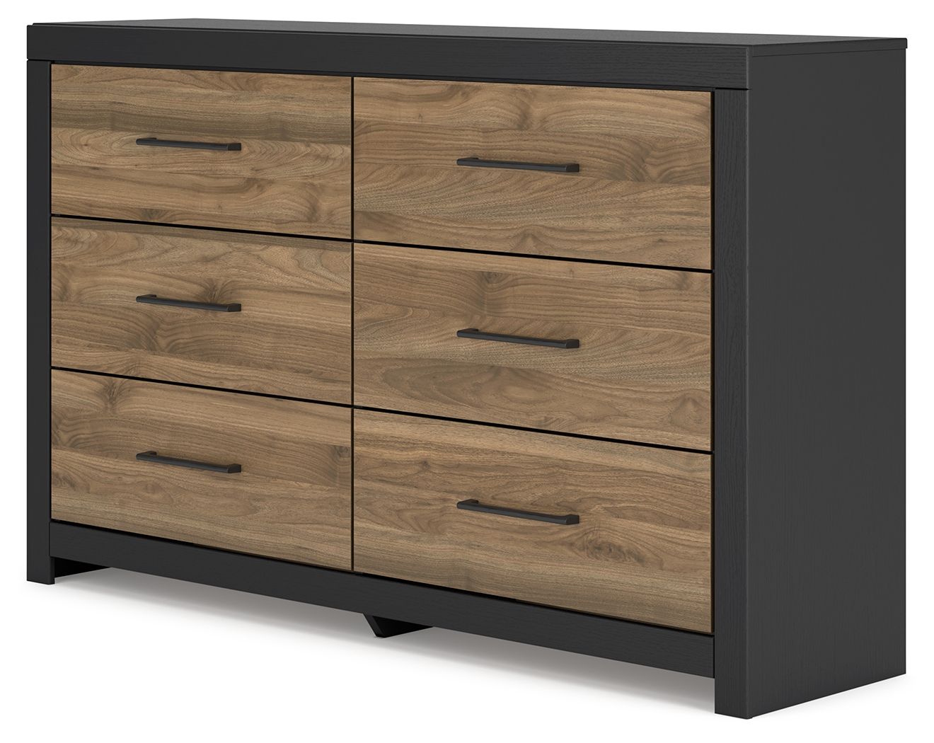 Signature Design by Ashley® Vertani - Black / Honey Brown - Six Drawer Dresser | Meri Furniture