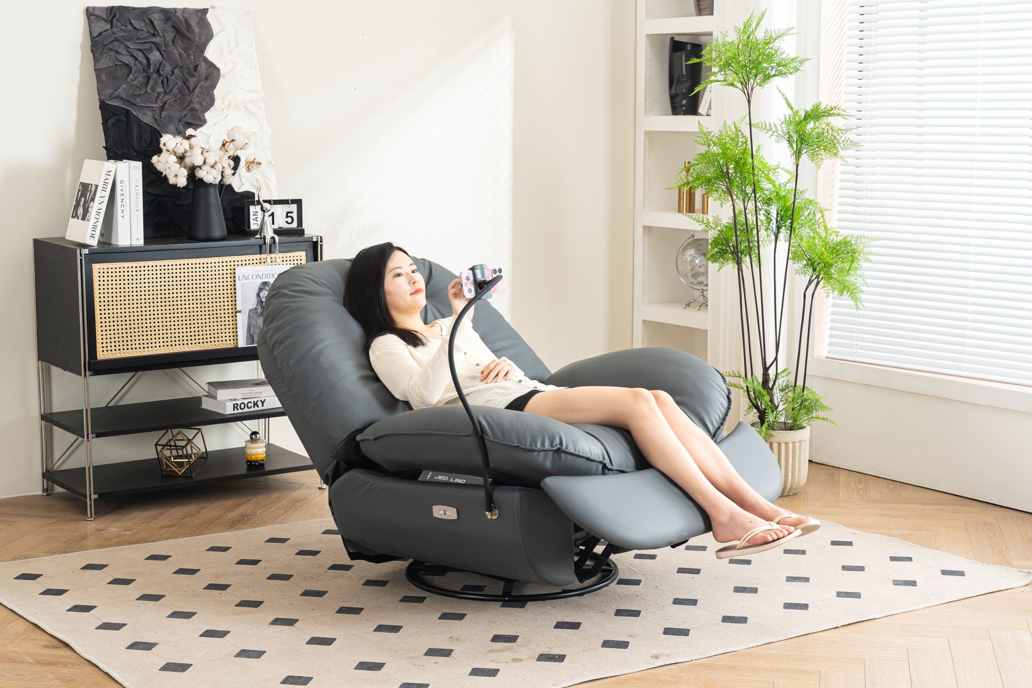 Power Recliner Swivel Glider USB Charger With Bluetooth Music Player, Sleep, Working, Game And Leisure