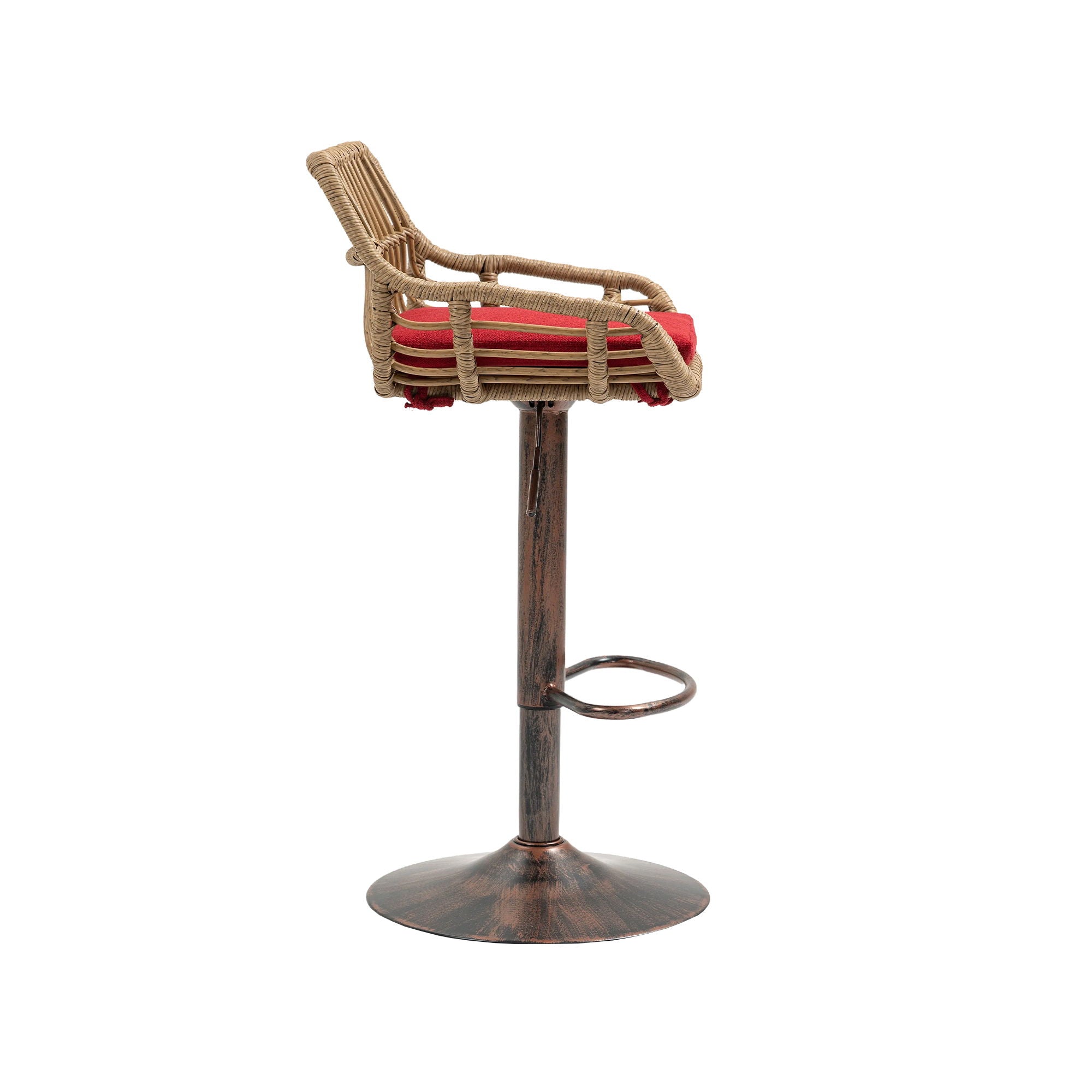 Modern Swivel Bar Stools Adjustable Counter Chairs With Footrest (Set of 2)